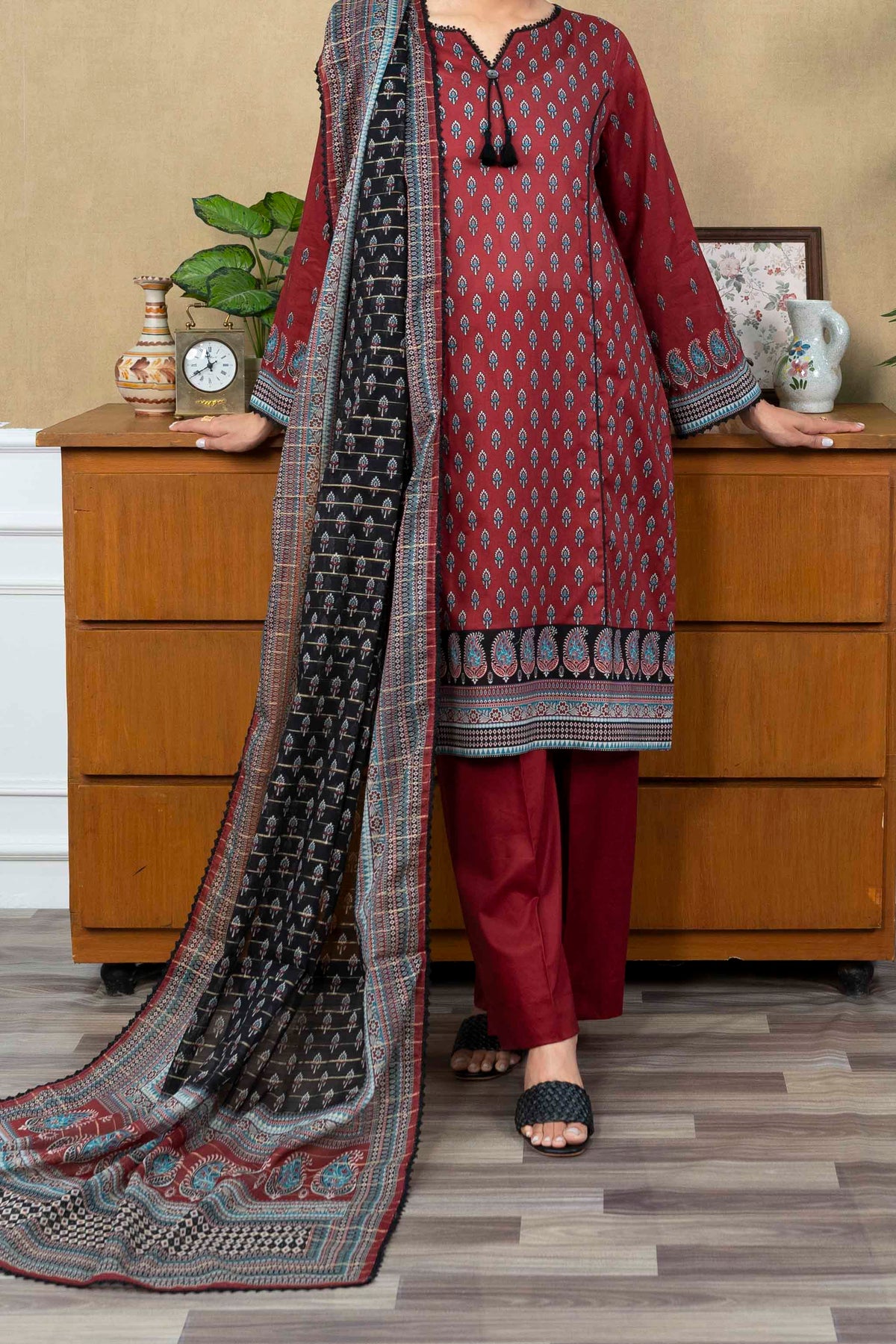 NUSL3249 Printed Lawn Suit - Unstitched 3Pc