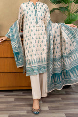 NUSL3240 Printed Lawn Suit - Unstitched 3Pc