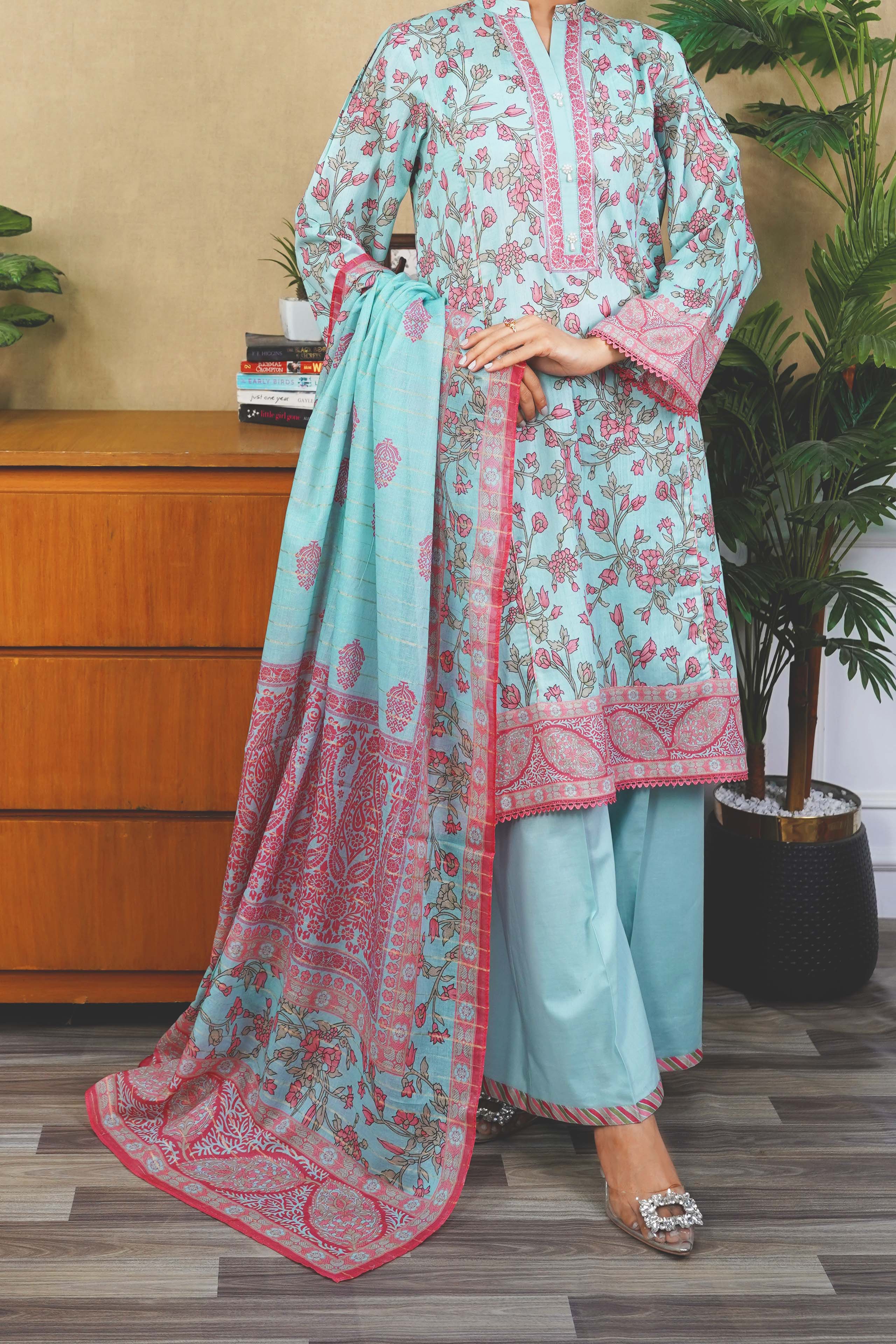 NPSF3167 Fancy Lawn Suit - Stitched 3 PC