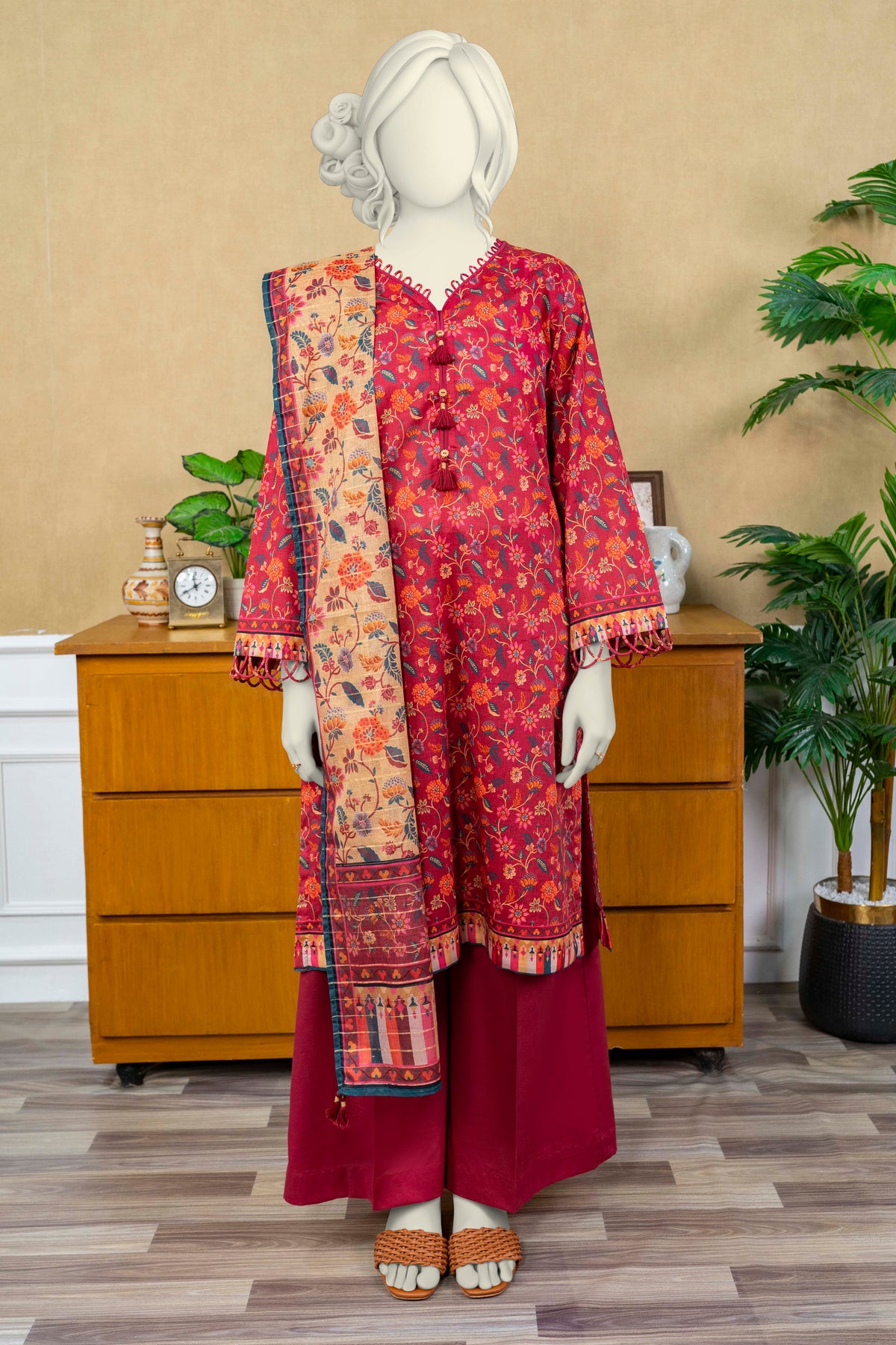 NUSL3233 Printed Lawn Suit - Unstitched 3Pc