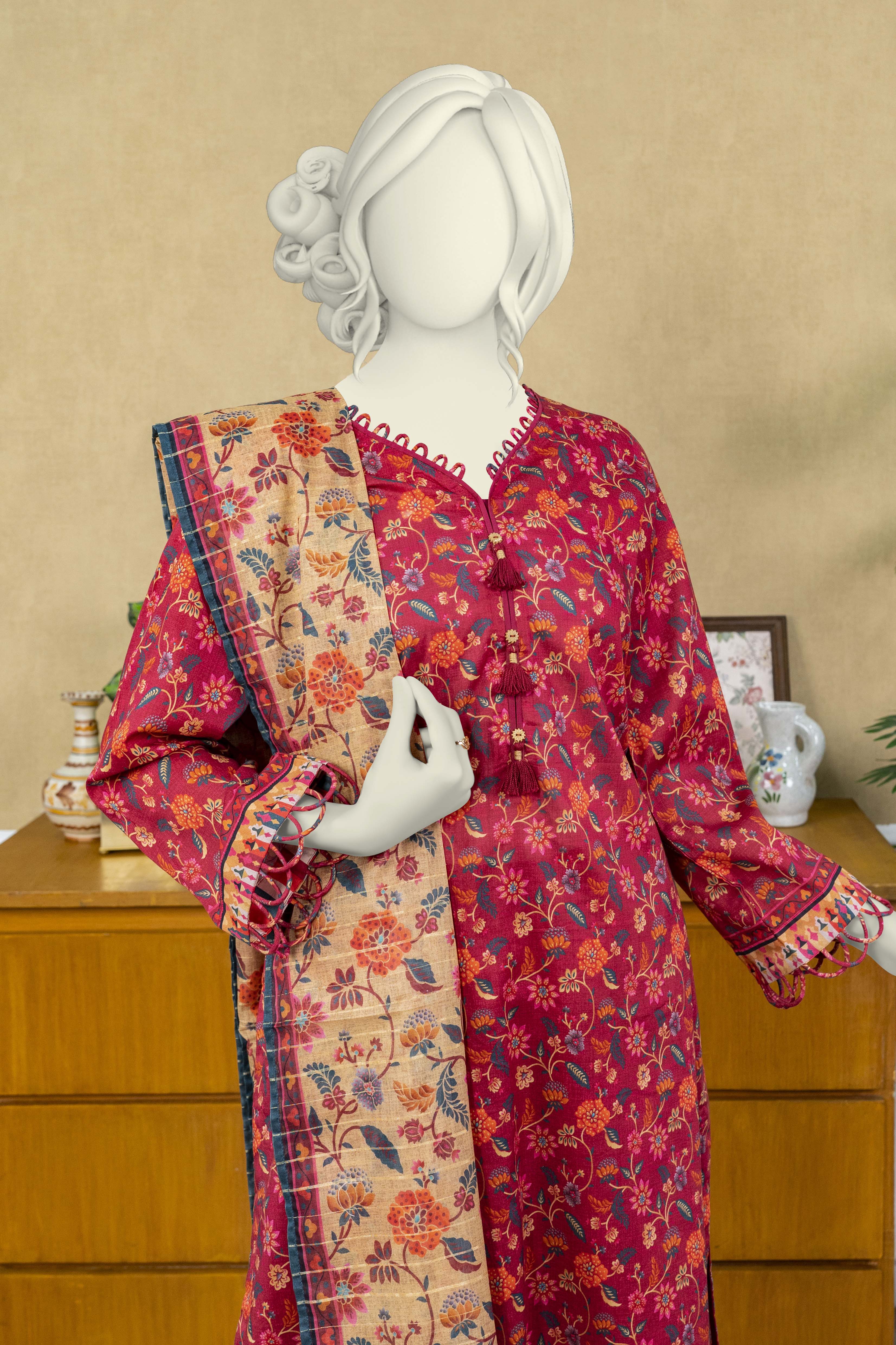 NUSL3233 Printed Lawn Suit - Unstitched 3Pc