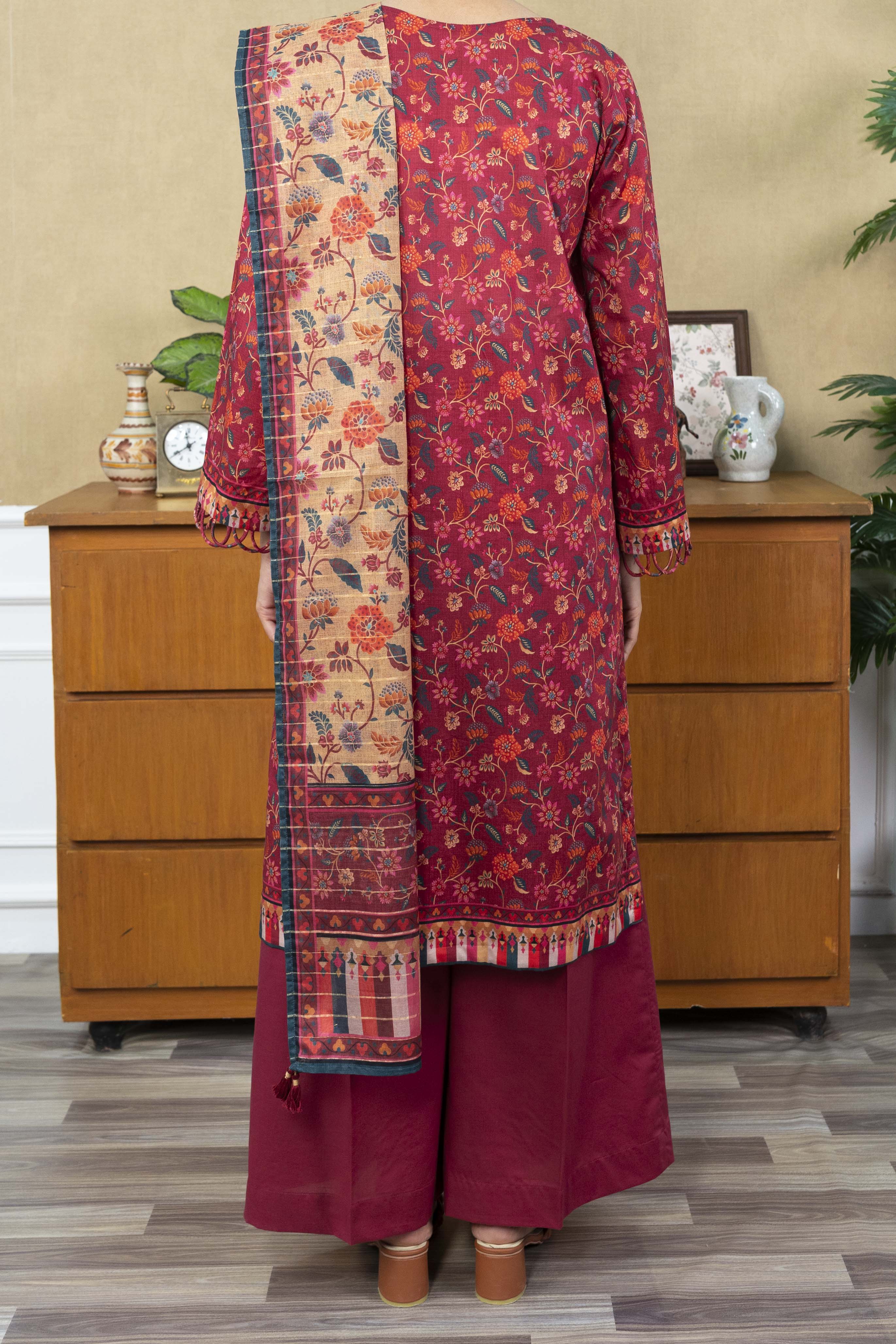 NUSL3233 Printed Lawn Suit - Unstitched 3Pc