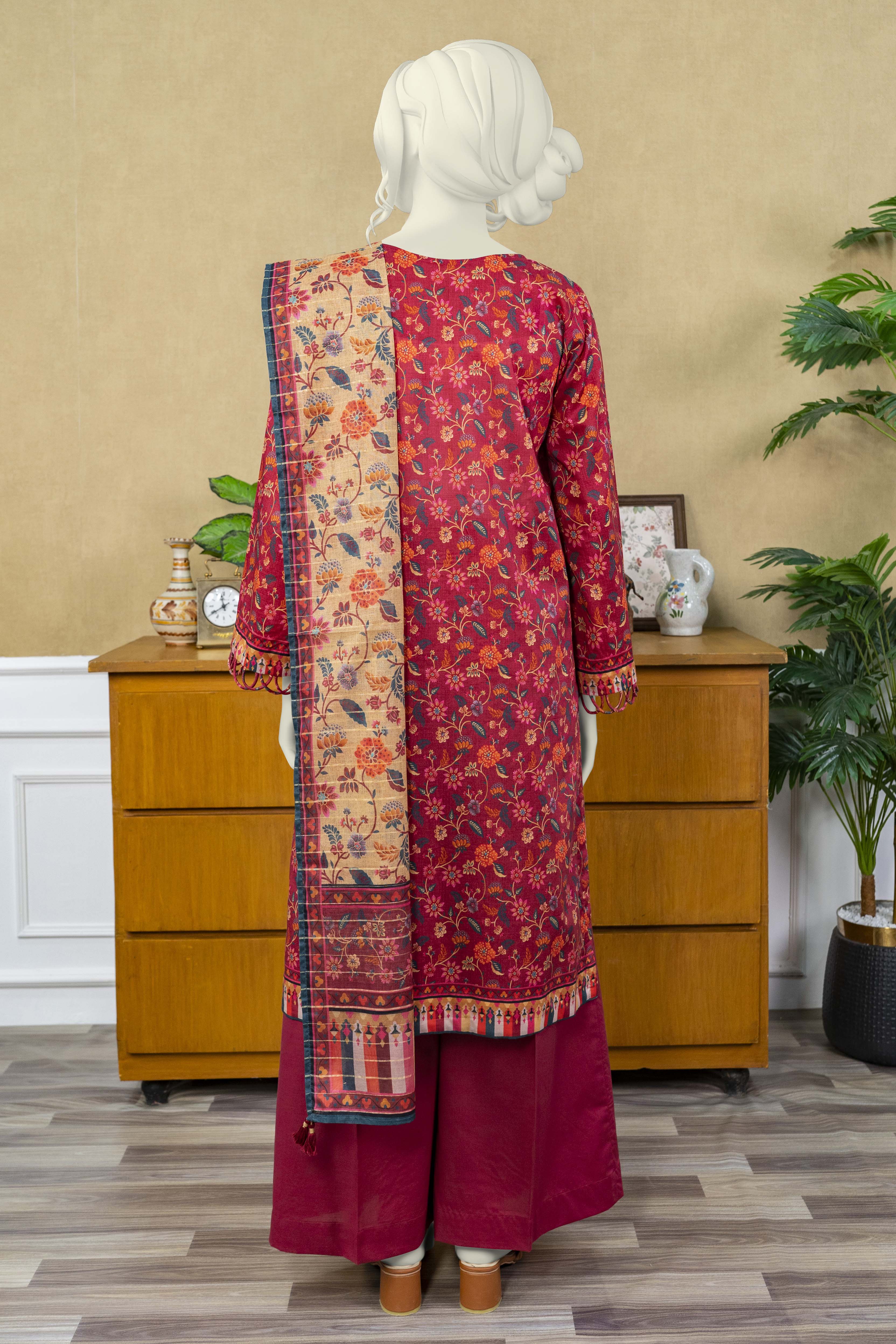 NUSL3233 Printed Lawn Suit - Unstitched 3Pc