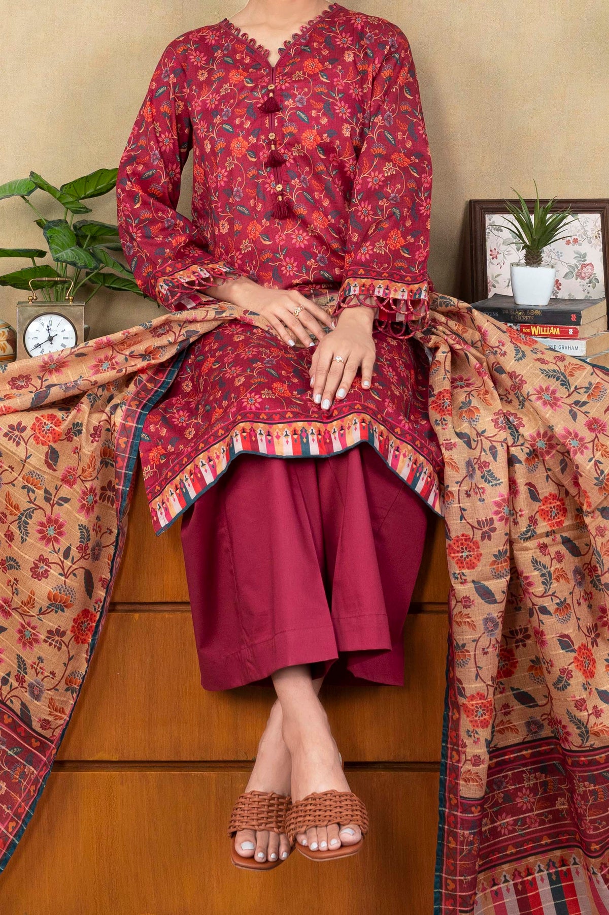 NUSL3233 Printed Lawn Suit - Unstitched 3Pc