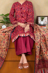 NUSL3233 Printed Lawn Suit - Unstitched 3Pc