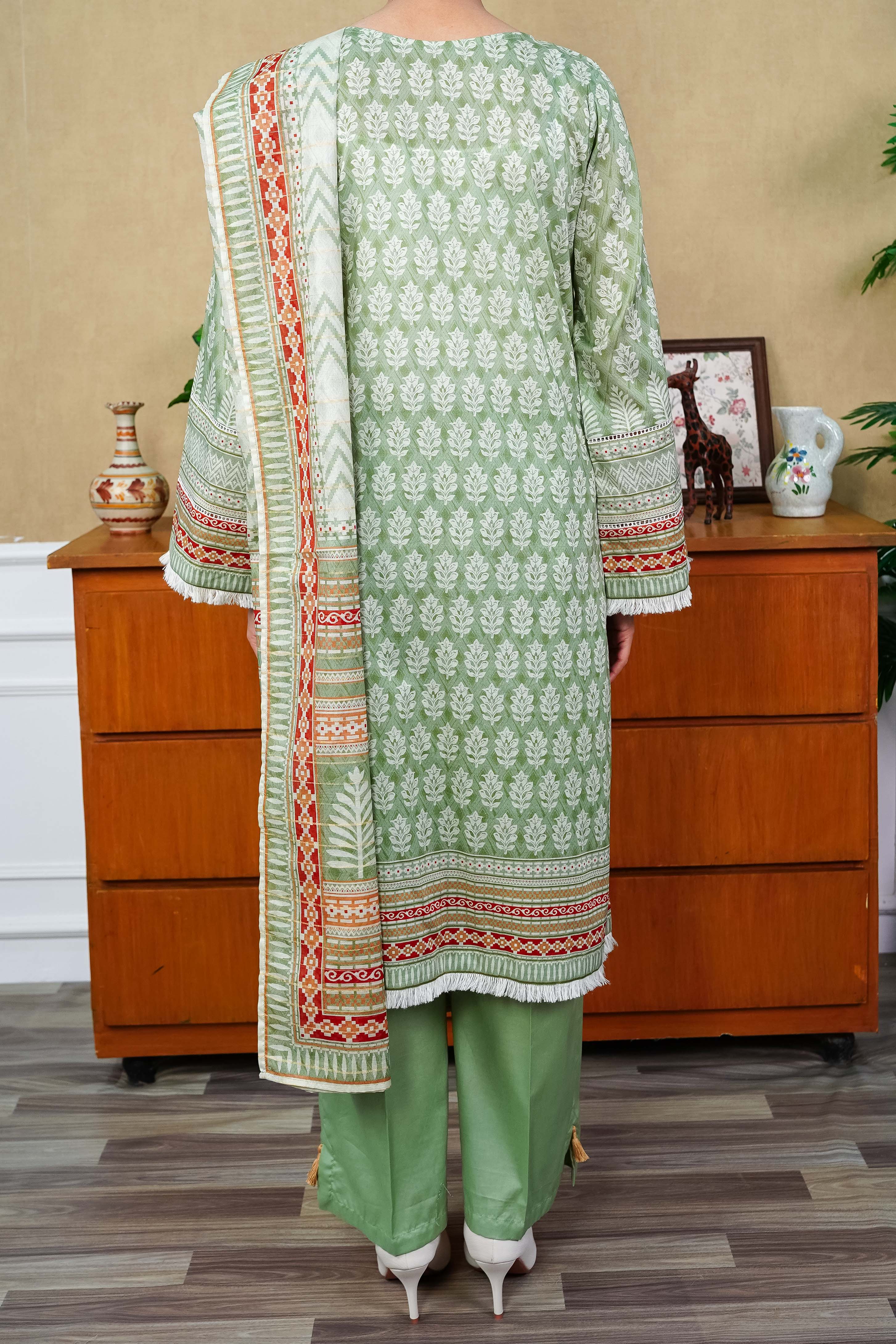 NUSL3234 Printed Lawn Suit - Unstitched 3Pc