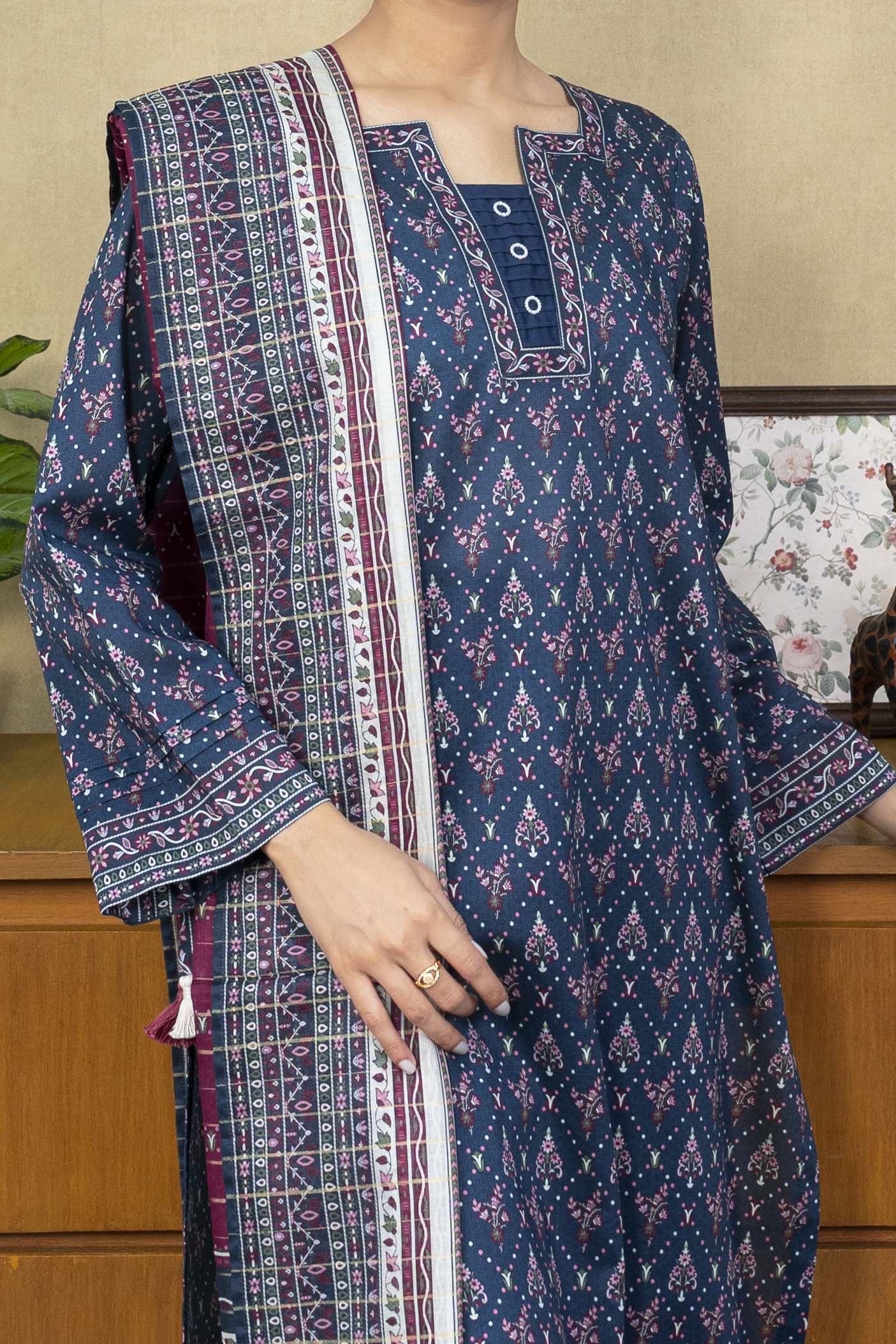 NUSL3239 Printed Lawn Suit - Unstitched 3Pc