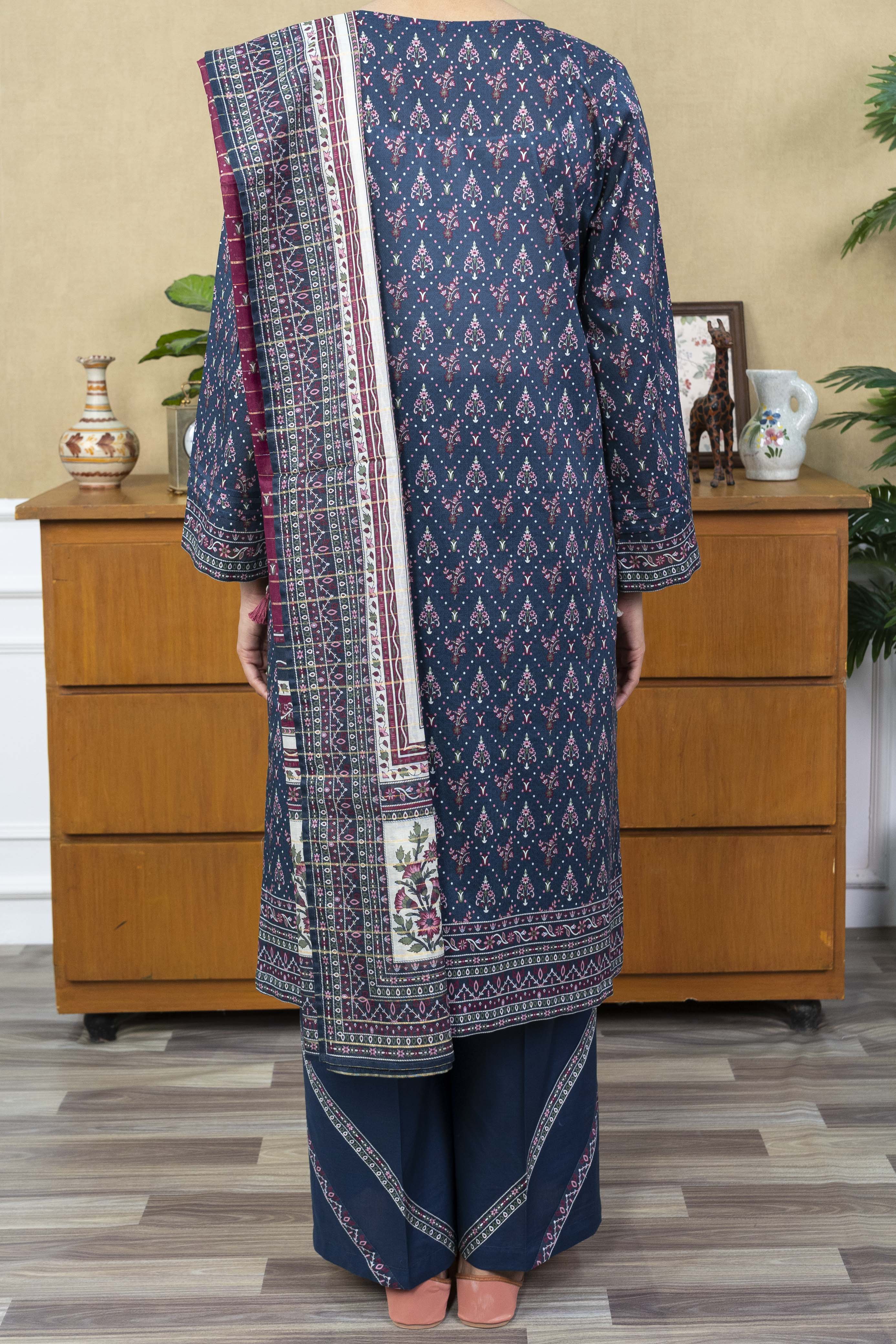NUSL3239 Printed Lawn Suit - Unstitched 3Pc