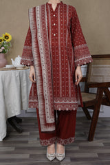 NUSL3260 Printed Lawn Suit - Unstitched 3Pc