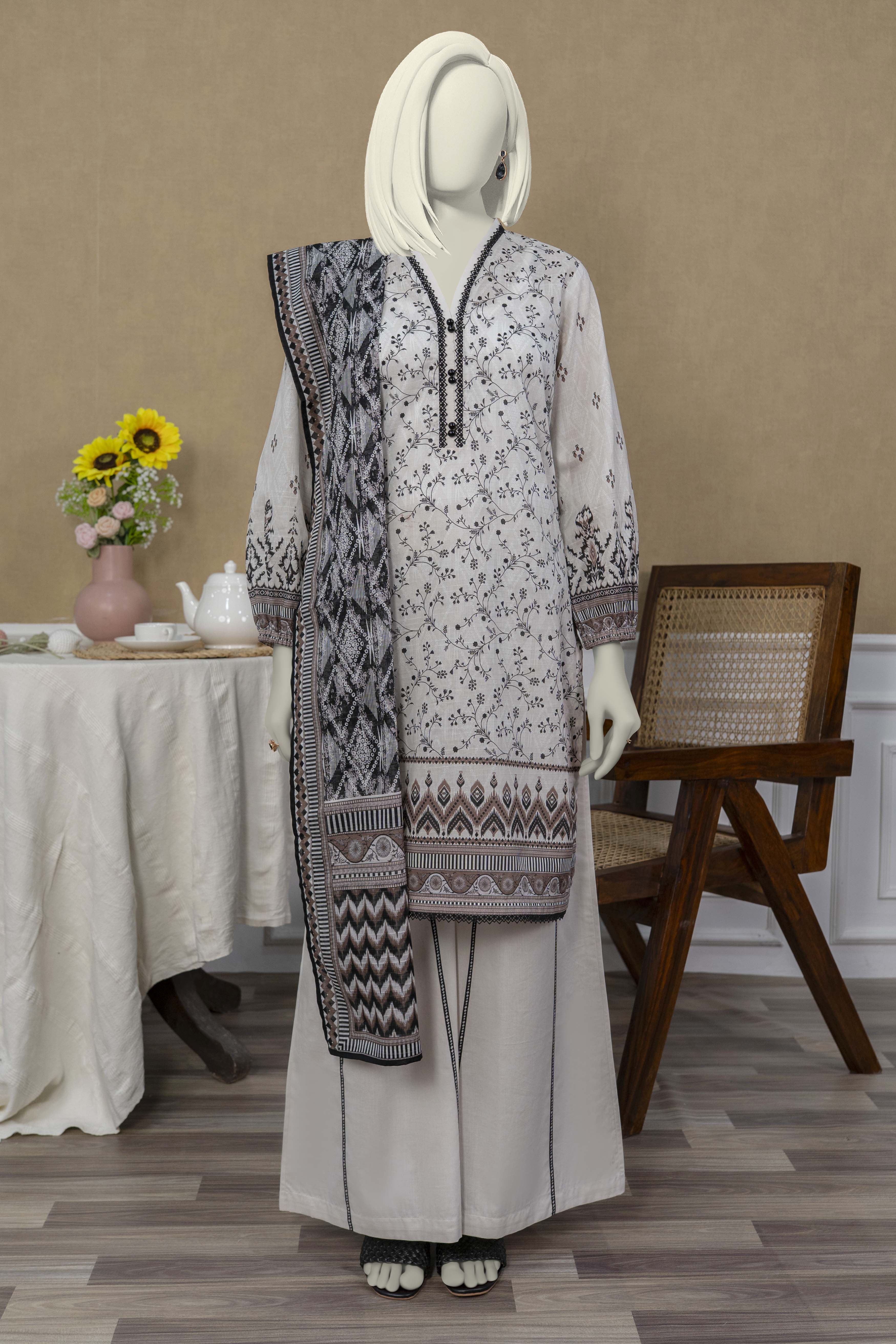 NPSL3174 Digital Printed Lawn Suit - Stitched 3 PC