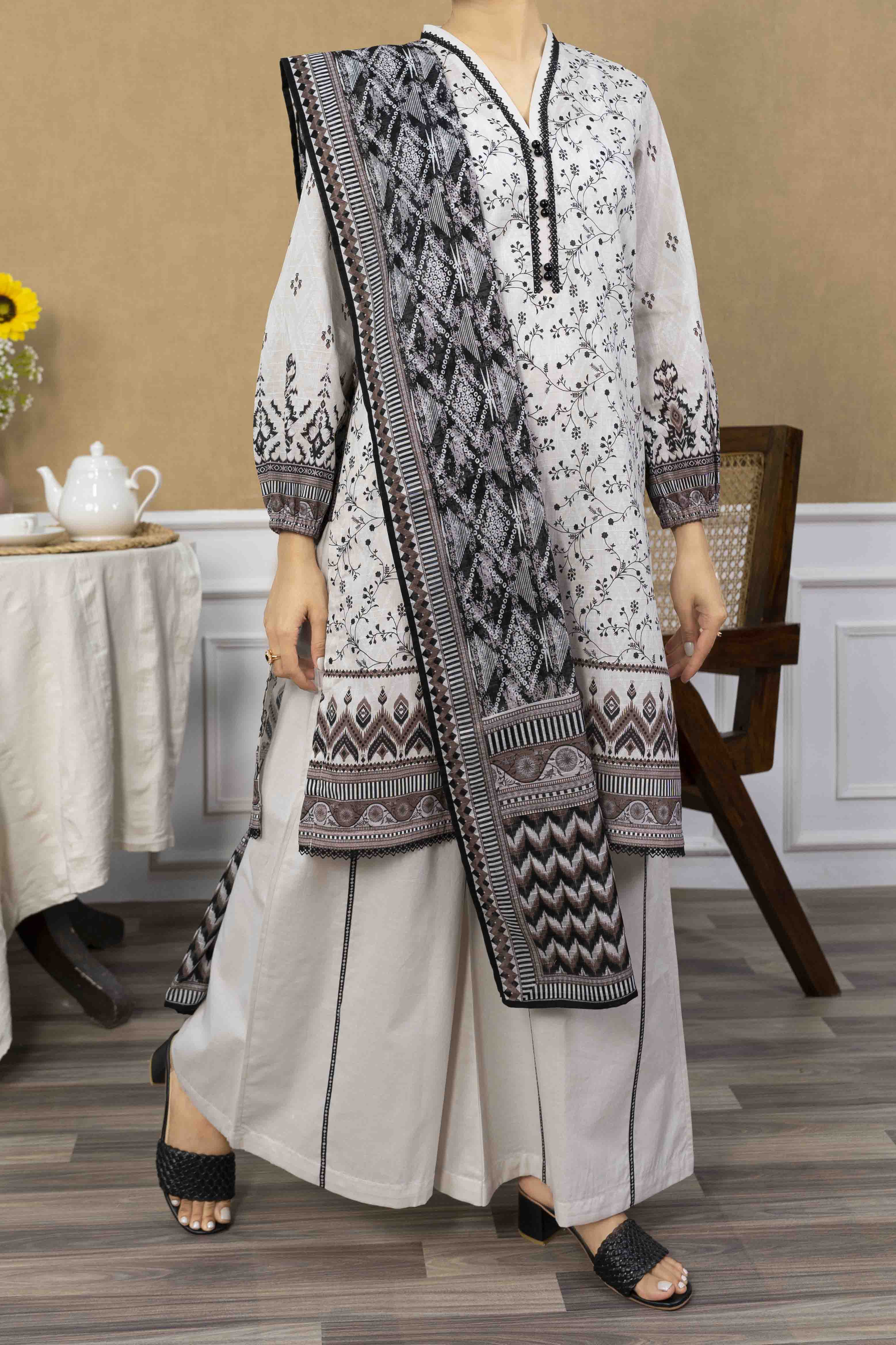 NPSL3115 Digital Printed Lawn Suit - Stitched 3 PC