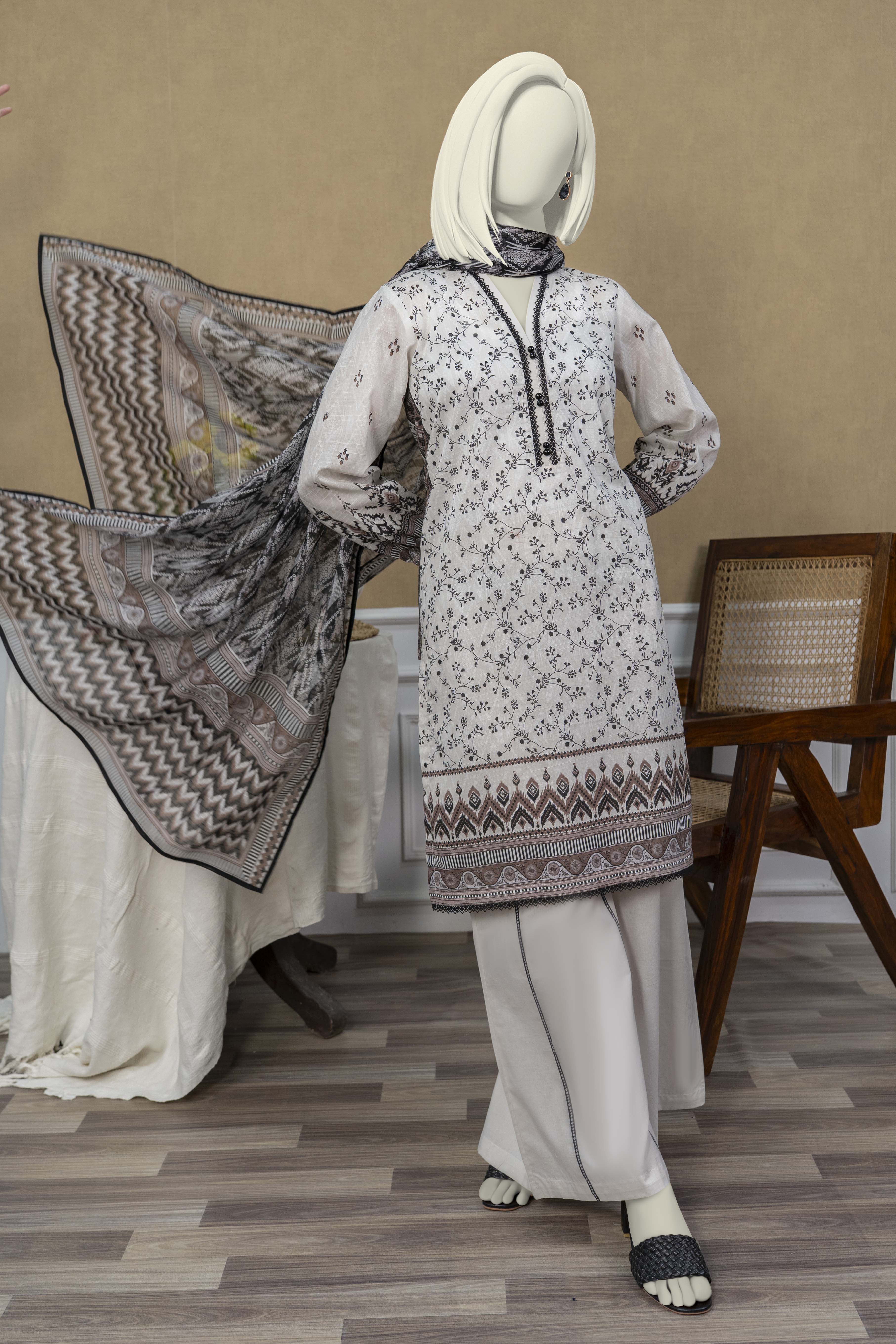 NPSL3174 Digital Printed Lawn Suit - Stitched 3 PC