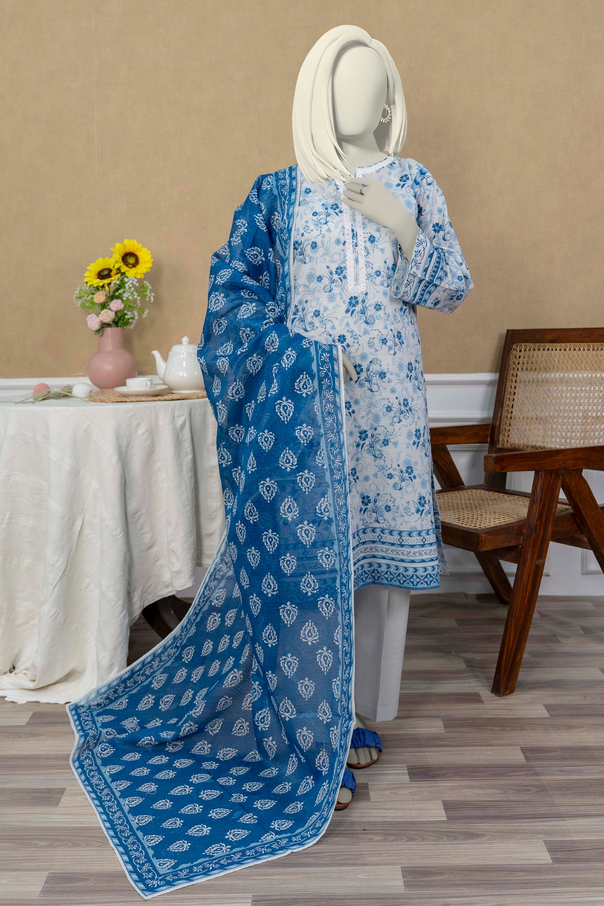 NUSL3285 Printed Lawn Suit - Unstitched 3Pc