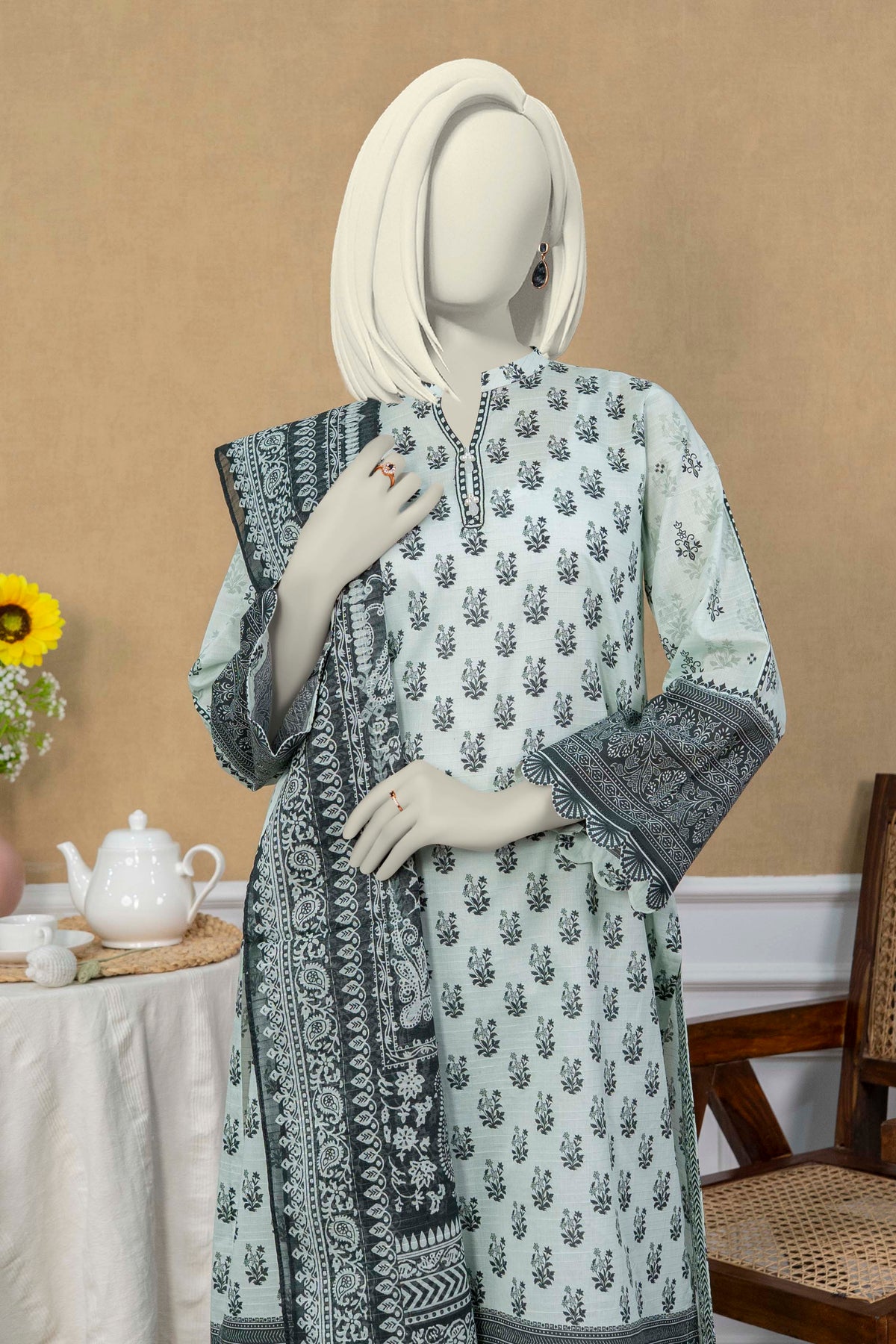 NPSL3172 Digital Printed Lawn Suit - Stitched 3 PC