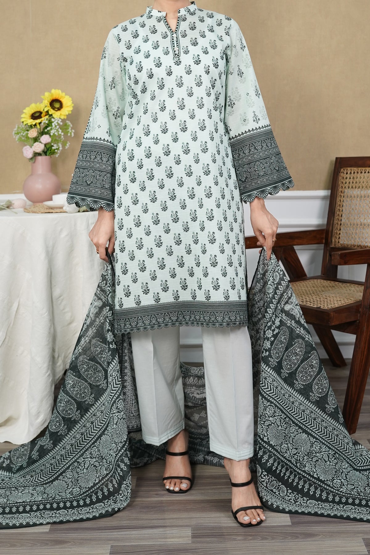 NPSL3113 Digital Printed Lawn Suit - Stitched 3 PC