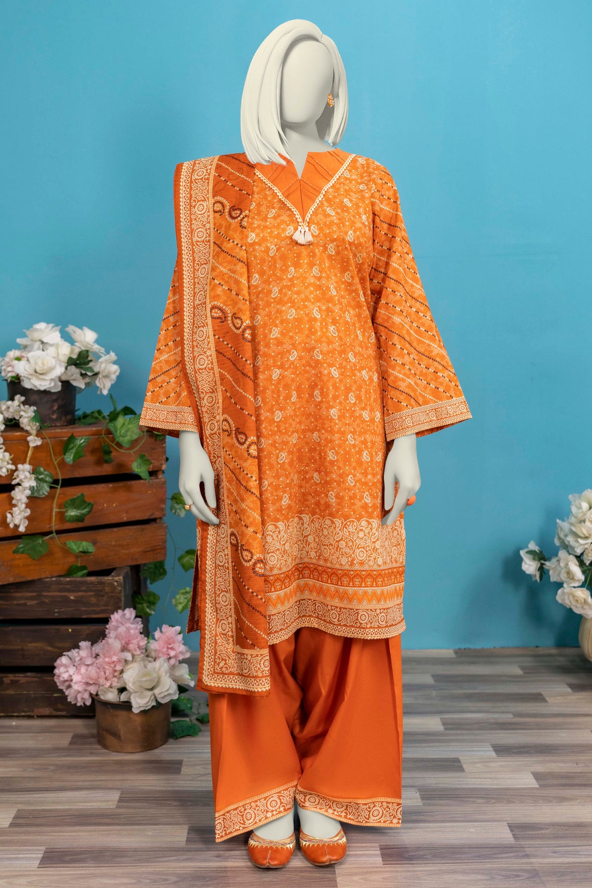NUSL3280 Printed Lawn Suit - Unstitched 3Pc