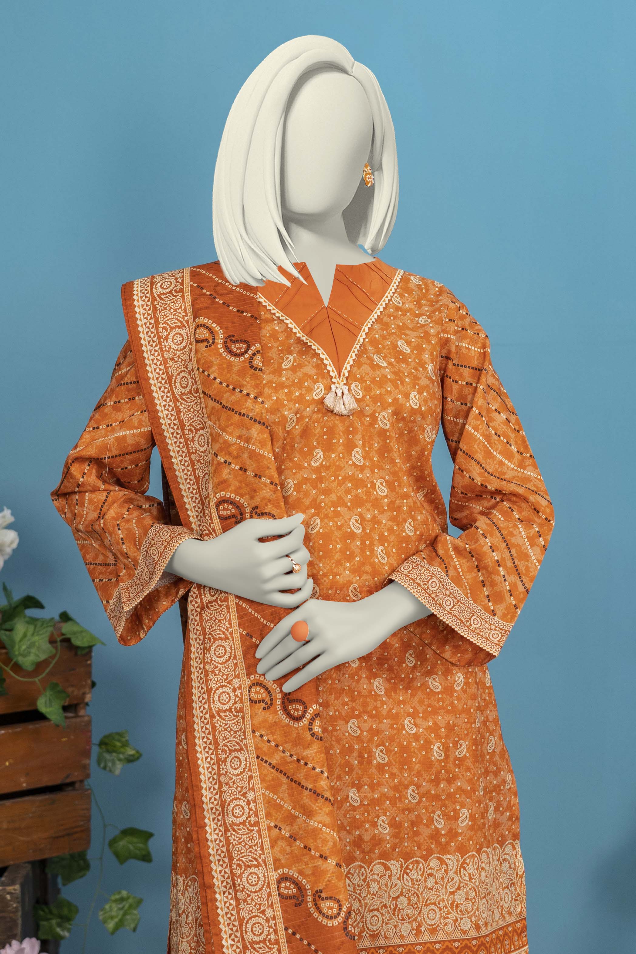 NUSL3280 Printed Lawn Suit - Unstitched 3Pc