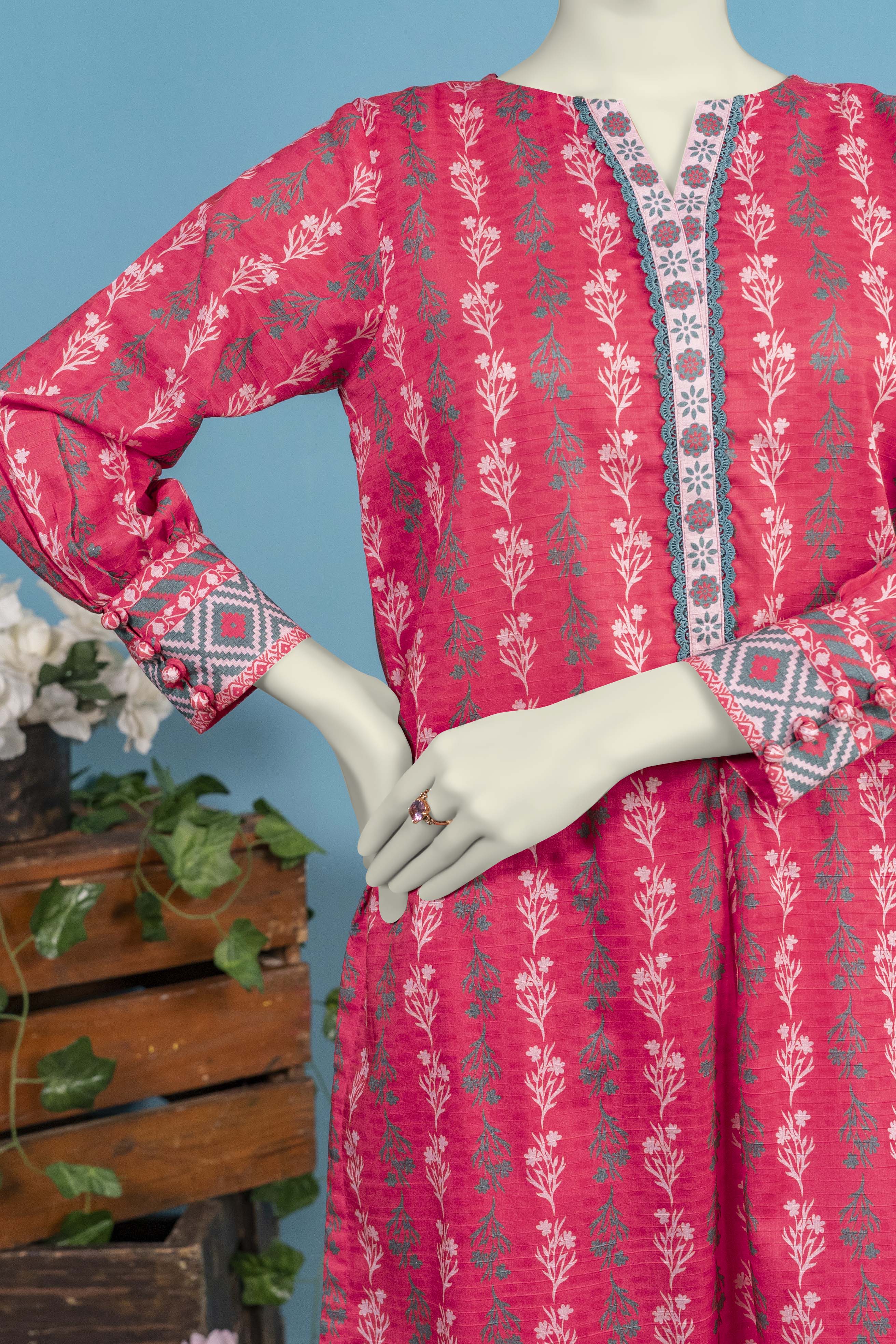 NUSL3276 Printed Lawn Suit - Unstitched 3Pc