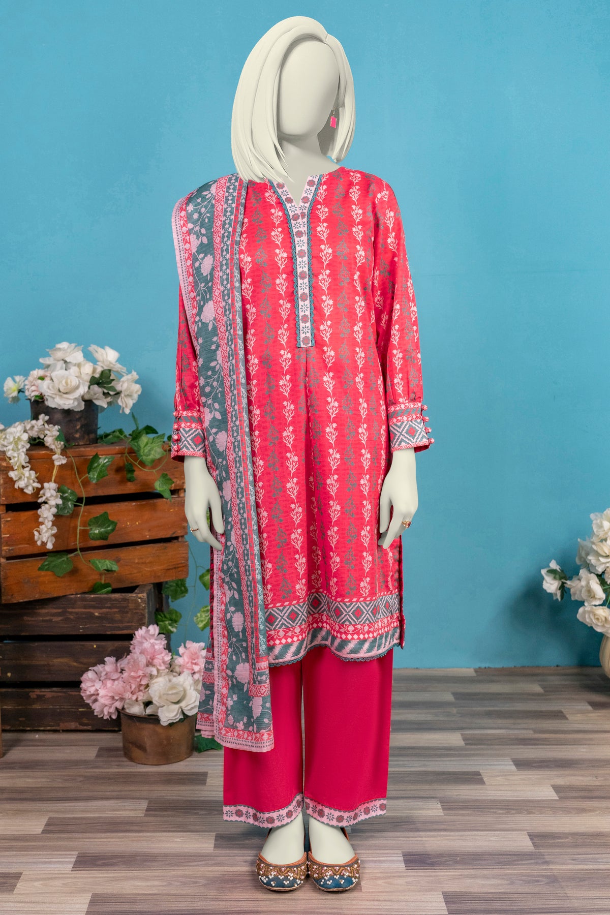 NUSL3276 Printed Lawn Suit - Unstitched 3Pc