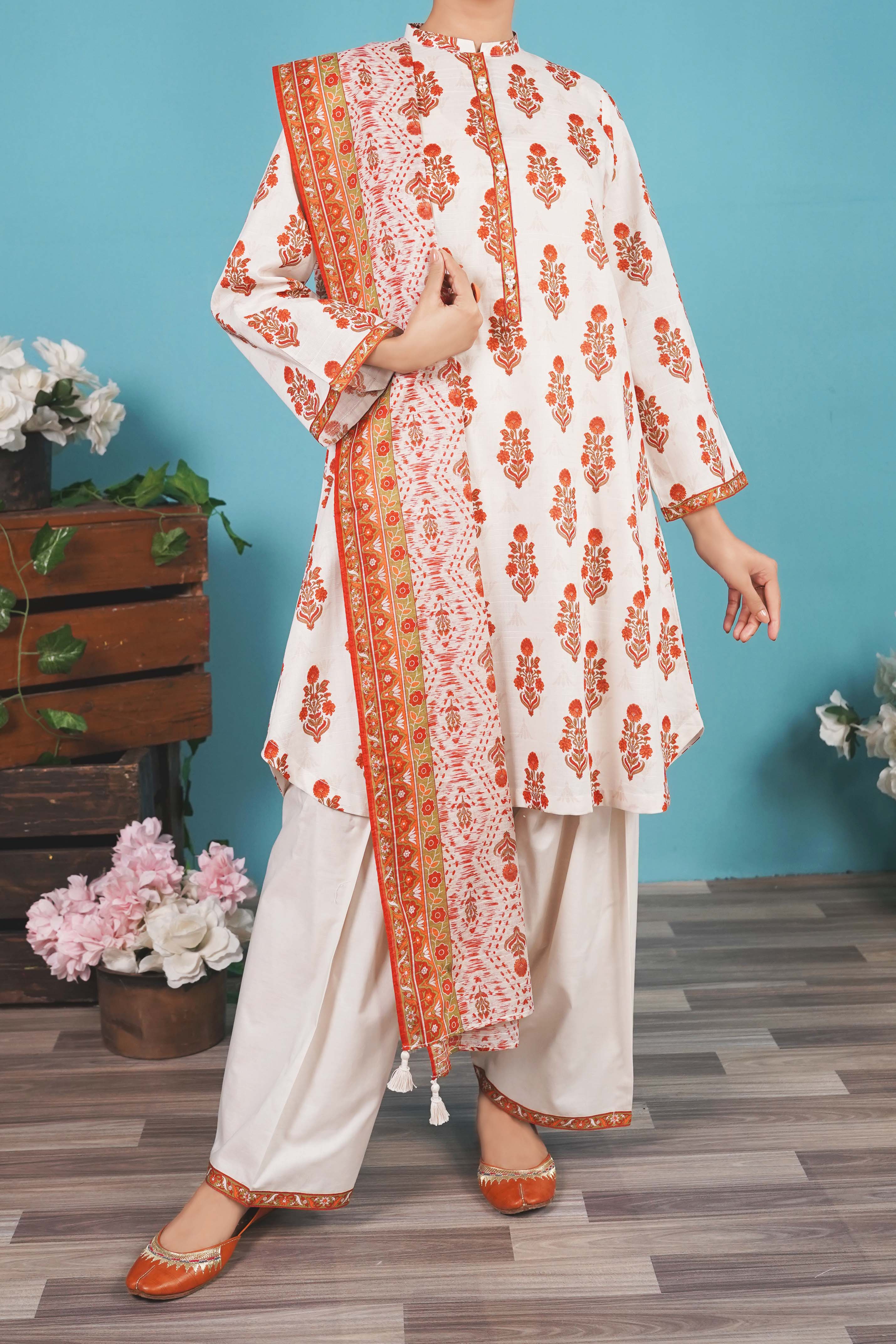NUSL3340 Printed Lawn Suit - Unstitched 3Pc