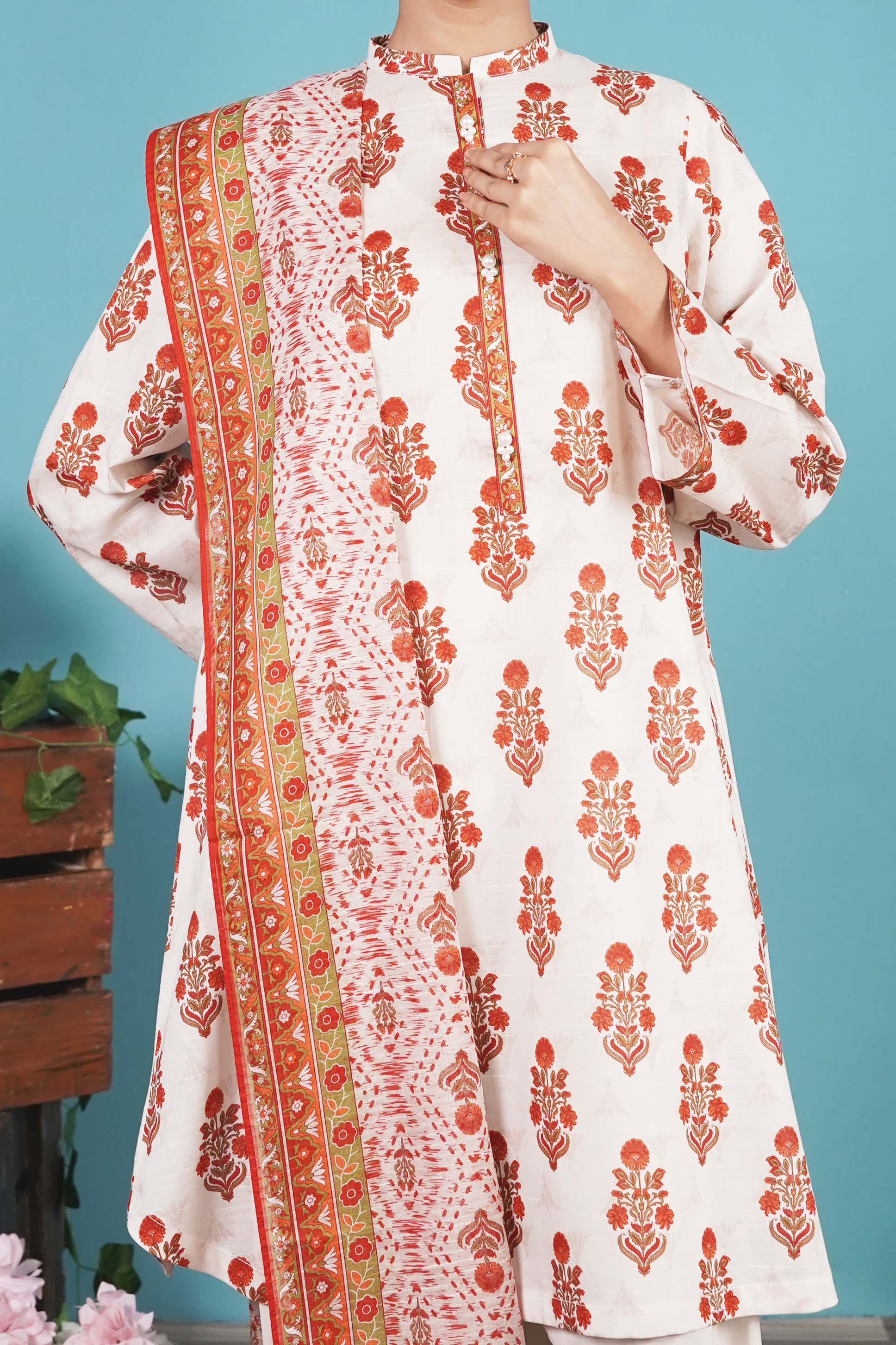 NUSL3340 Printed Lawn Suit - Unstitched 3Pc