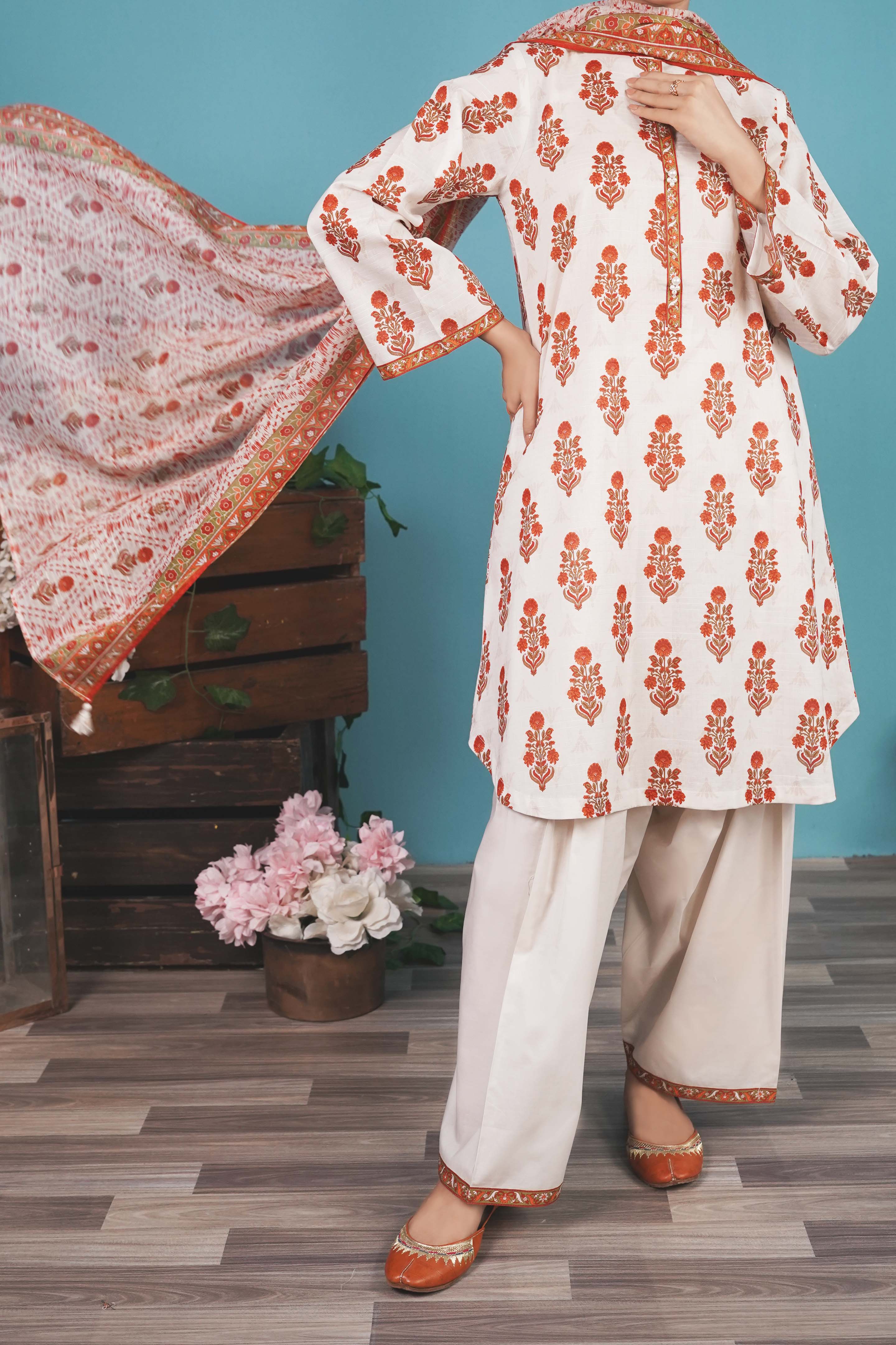 NUSL3340 Printed Lawn Suit - Unstitched 3Pc