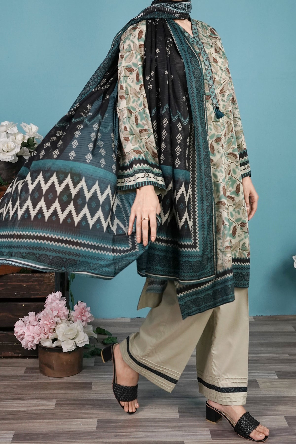 NUSL3277 Printed Lawn Suit - Unstitched 3Pc