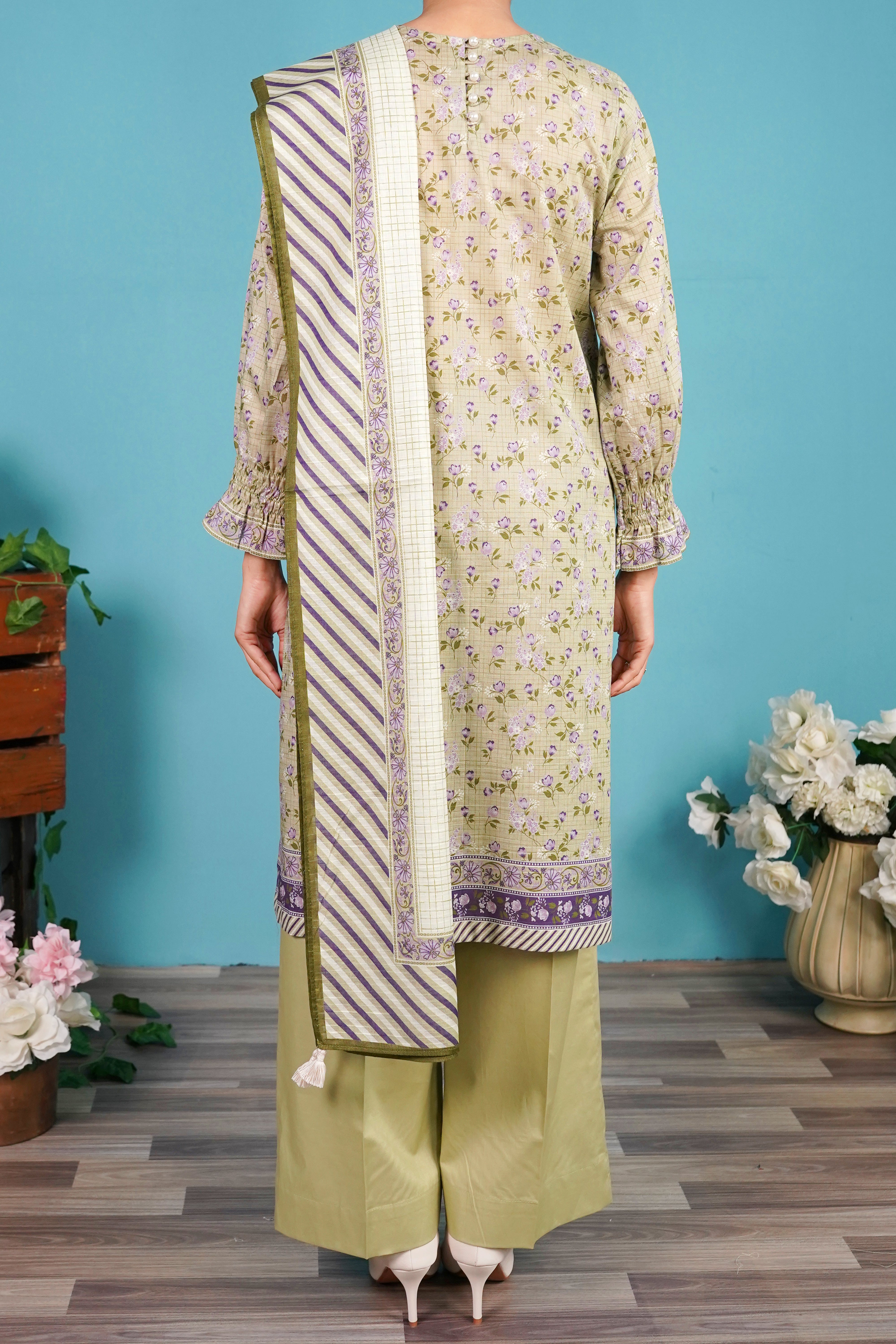NUSL3282 Printed Lawn Suit - Unstitched 3Pc