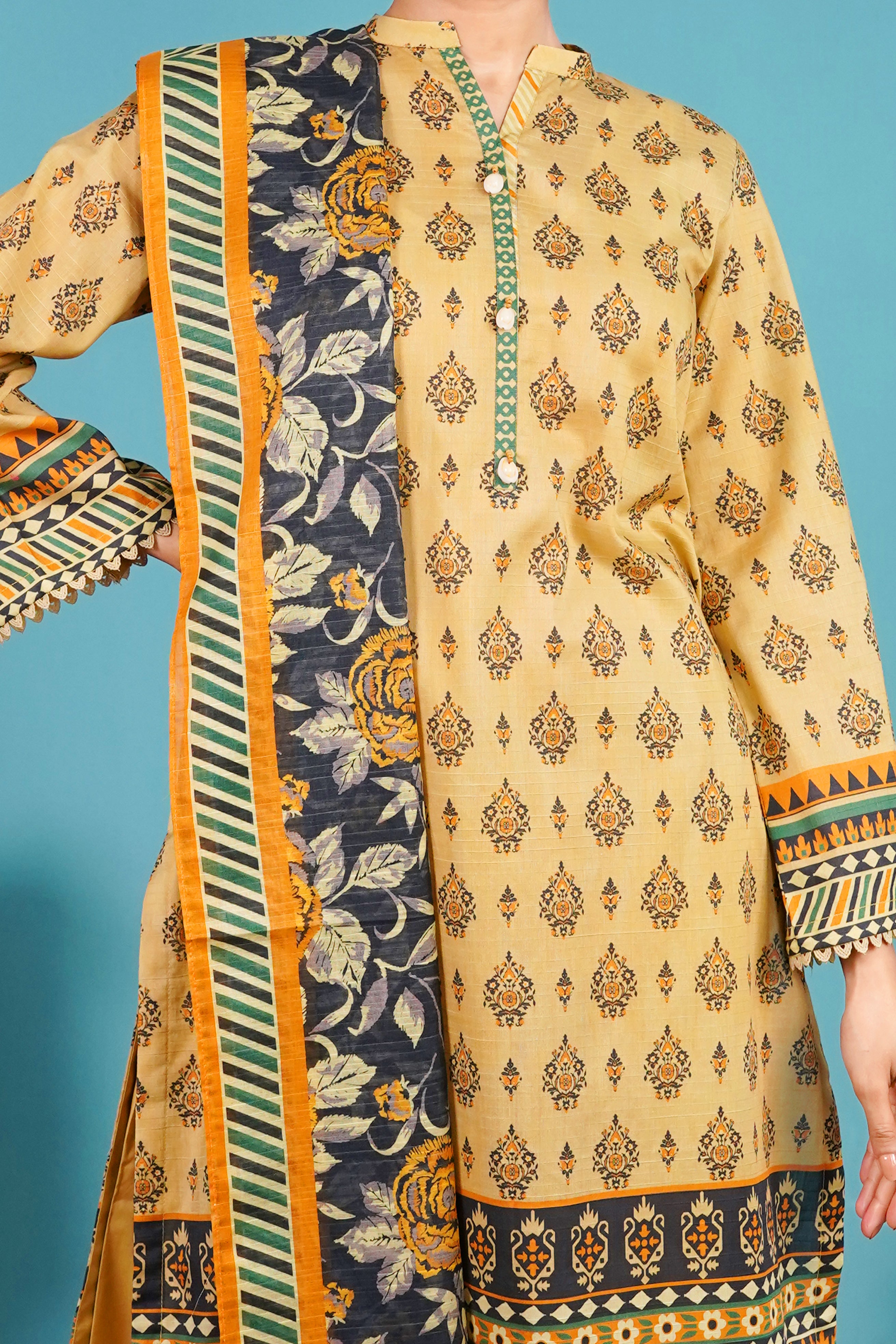 NUSL3283 Printed Lawn Suit - Unstitched 3Pc