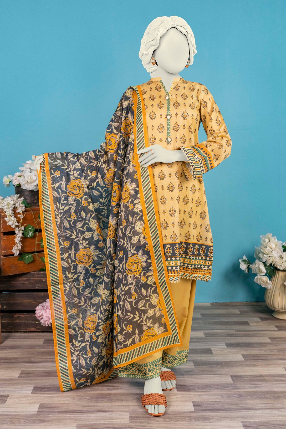 NUSL3283 Printed Lawn Suit - Unstitched 3Pc