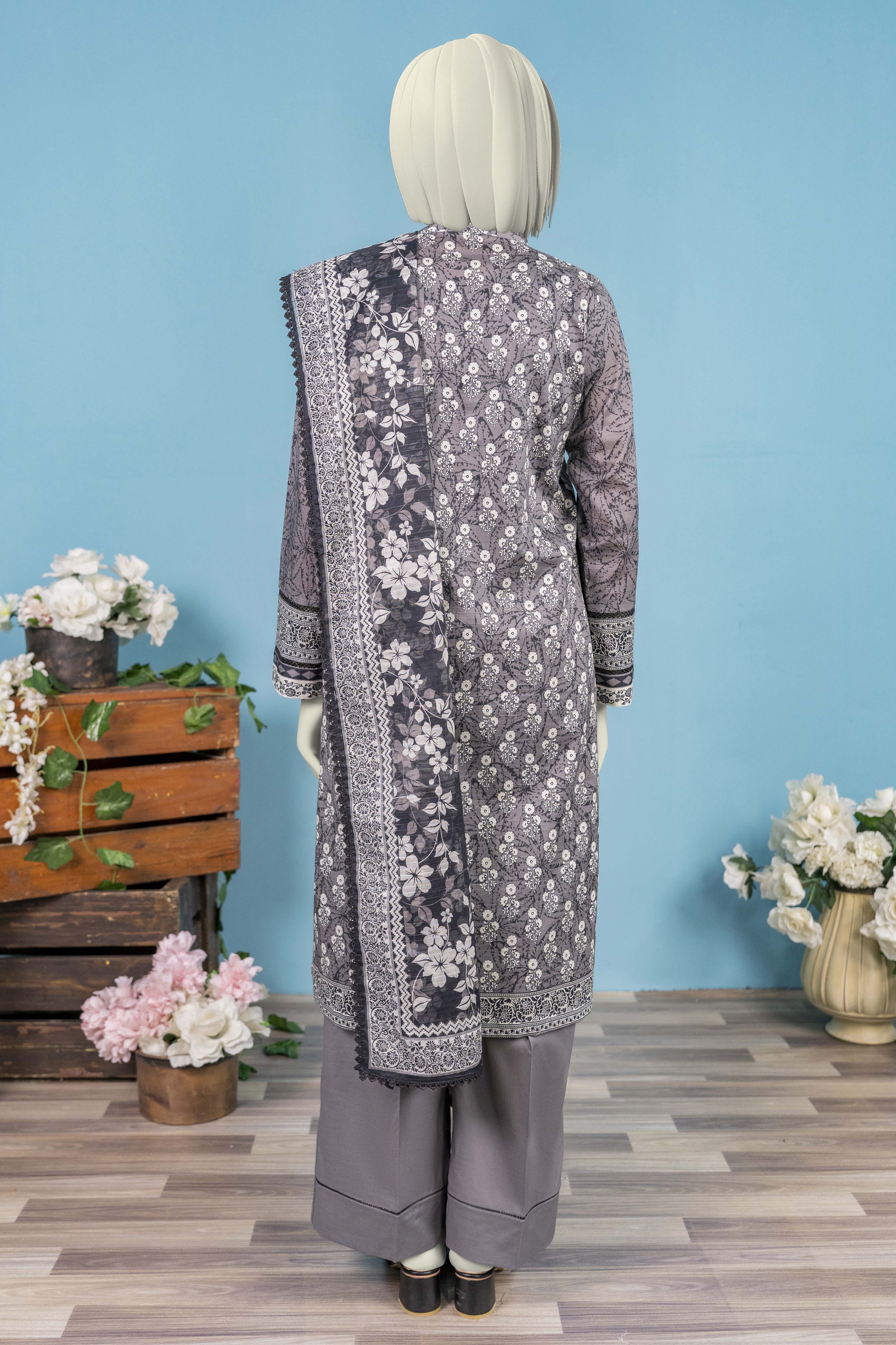 NUSL3279 Printed Lawn Suit - Unstitched 3Pc