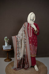 NPWE3040 - Printed Embroidered Khaddar (Stitched 3Pc)
