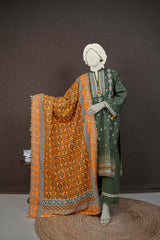 NUWE3120 Printed Embroidered Khaddar Suit - 3 Piece