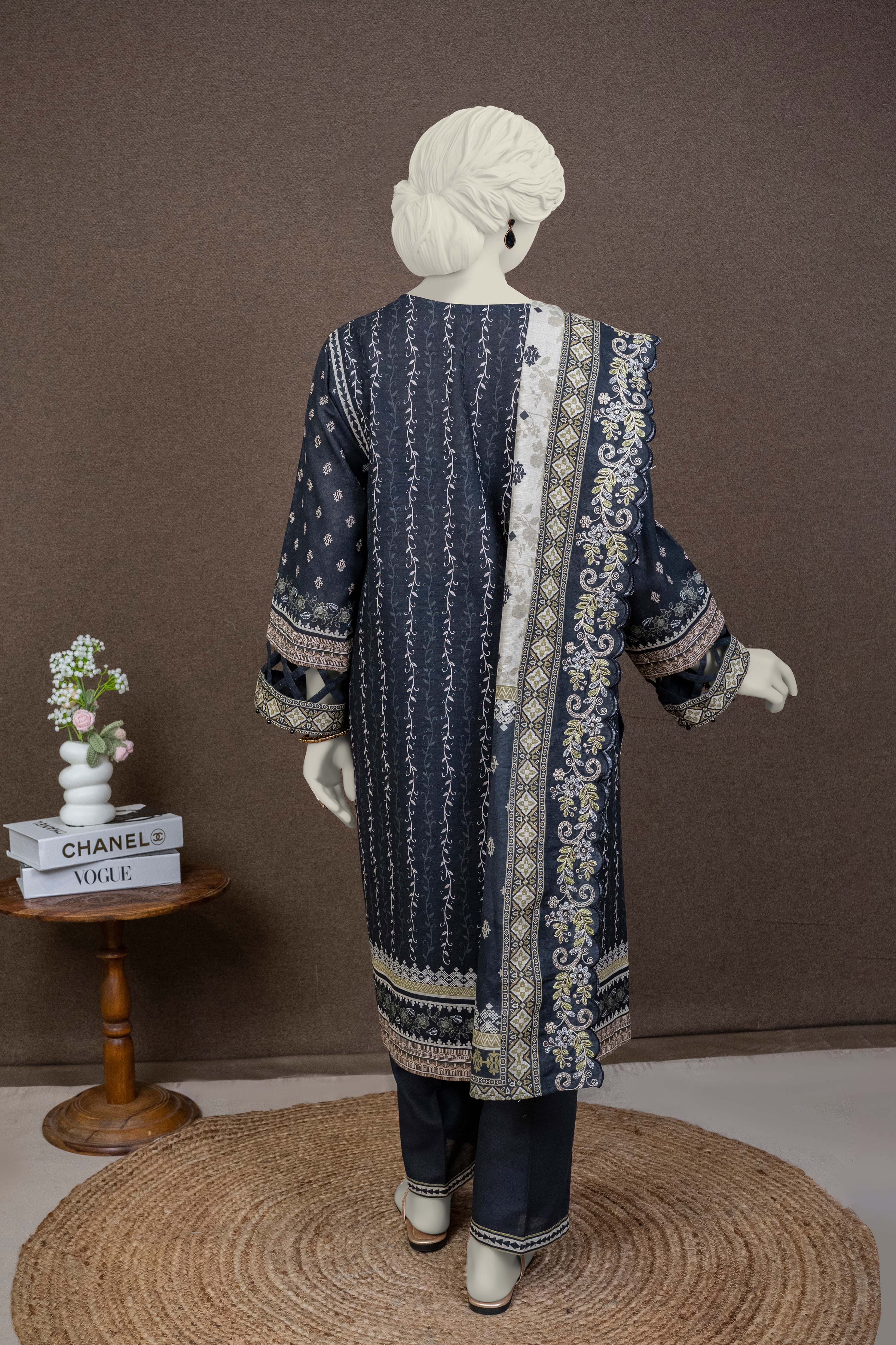 NUWE3116 Printed Embroidered Khaddar Suit - 3 Piece