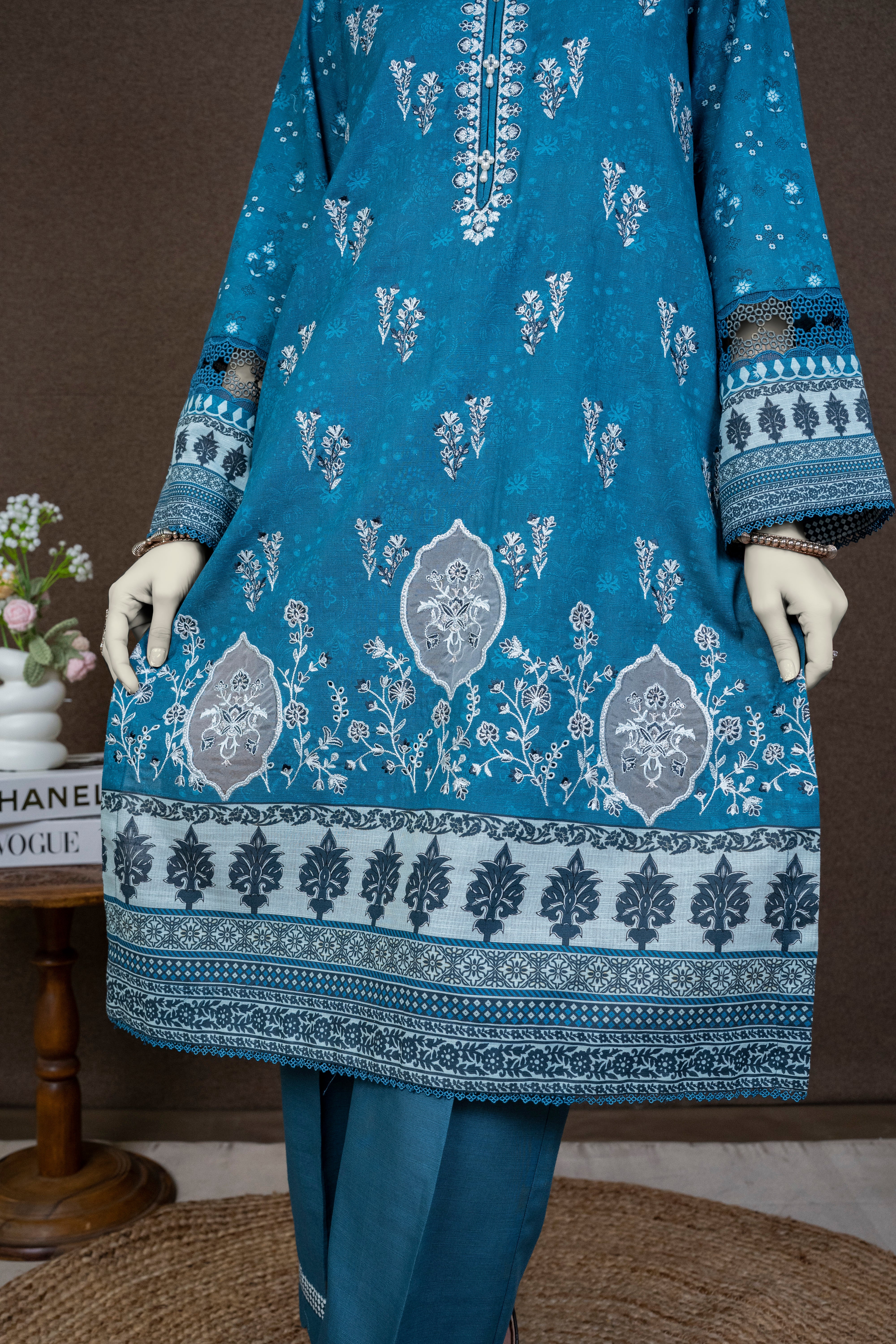 NPWE3032 - Printed Embroidered Khaddar (Stitched 3Pc)