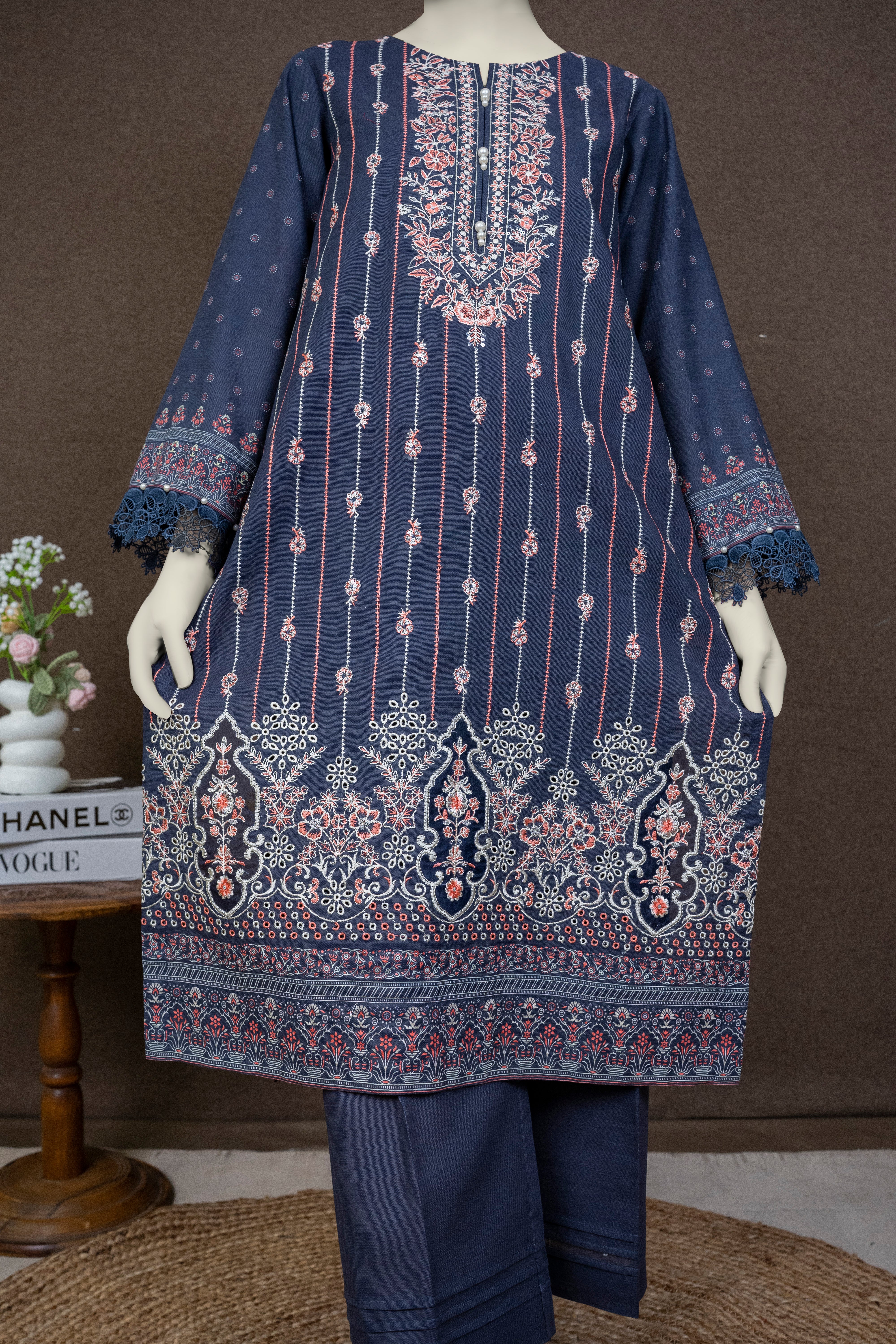 NPWE3034 - Printed Embroidered Khaddar (Stitched 3Pc)