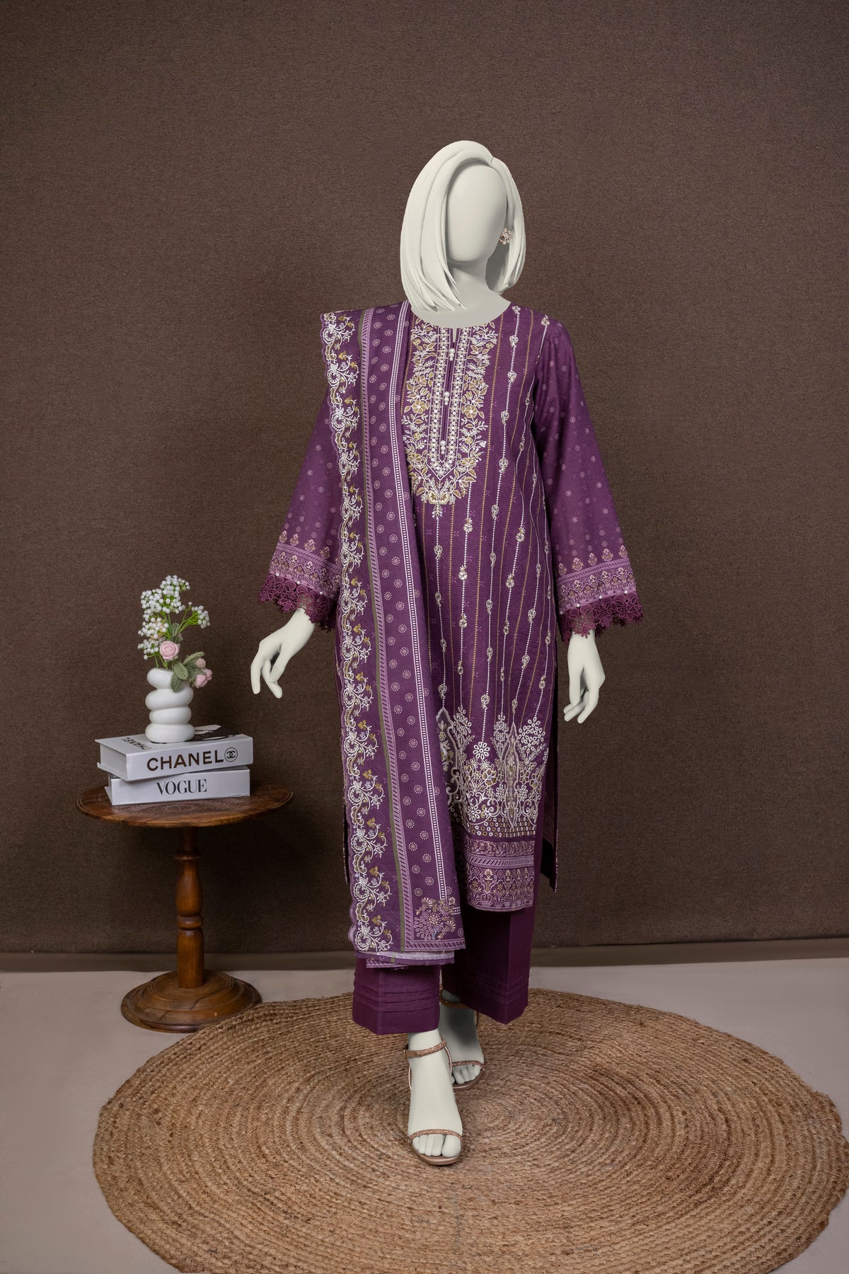 NPWE3036 - Printed Embroidered Khaddar (Stitched 3Pc)