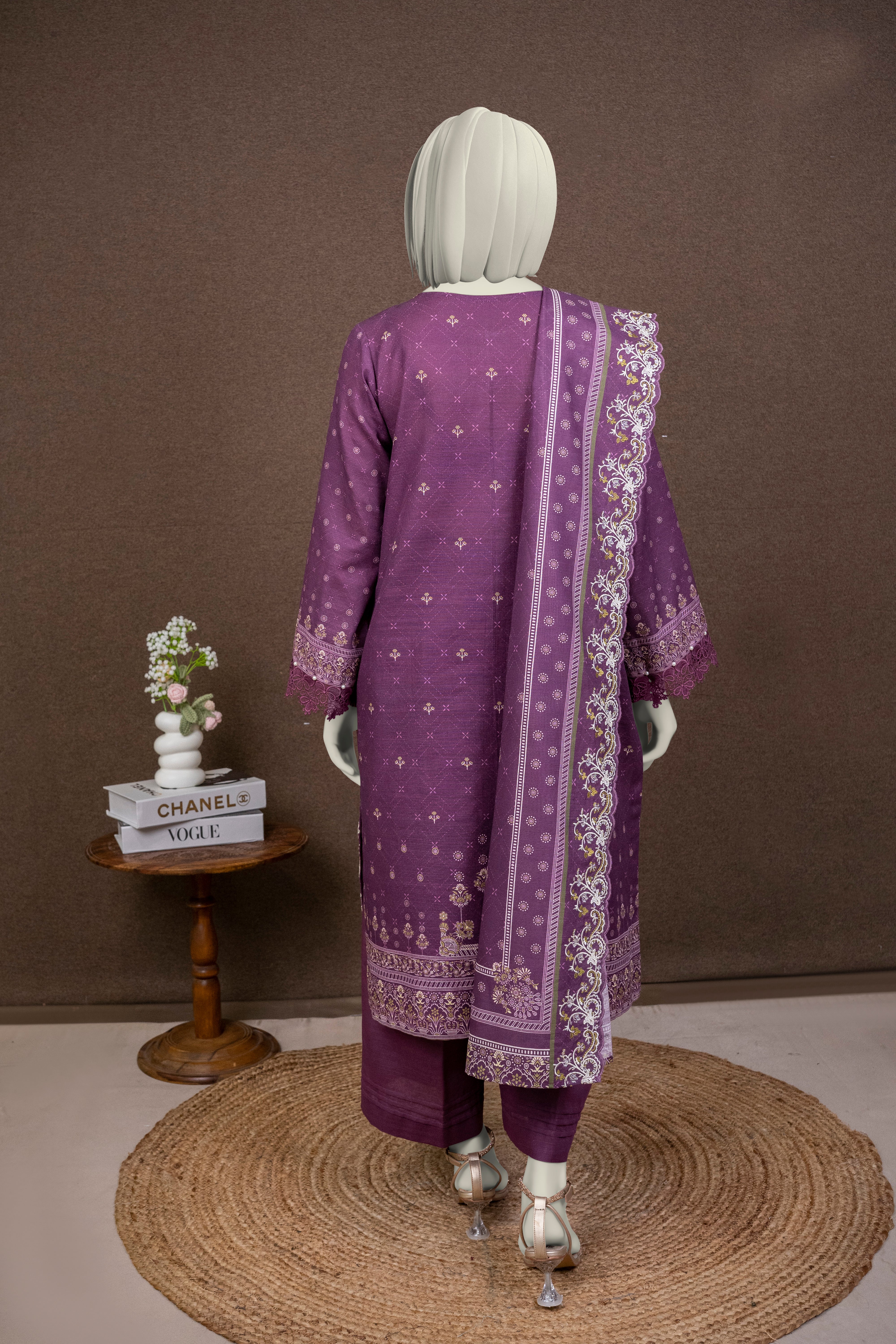 NPWE3036 - Printed Embroidered Khaddar (Stitched 3Pc)