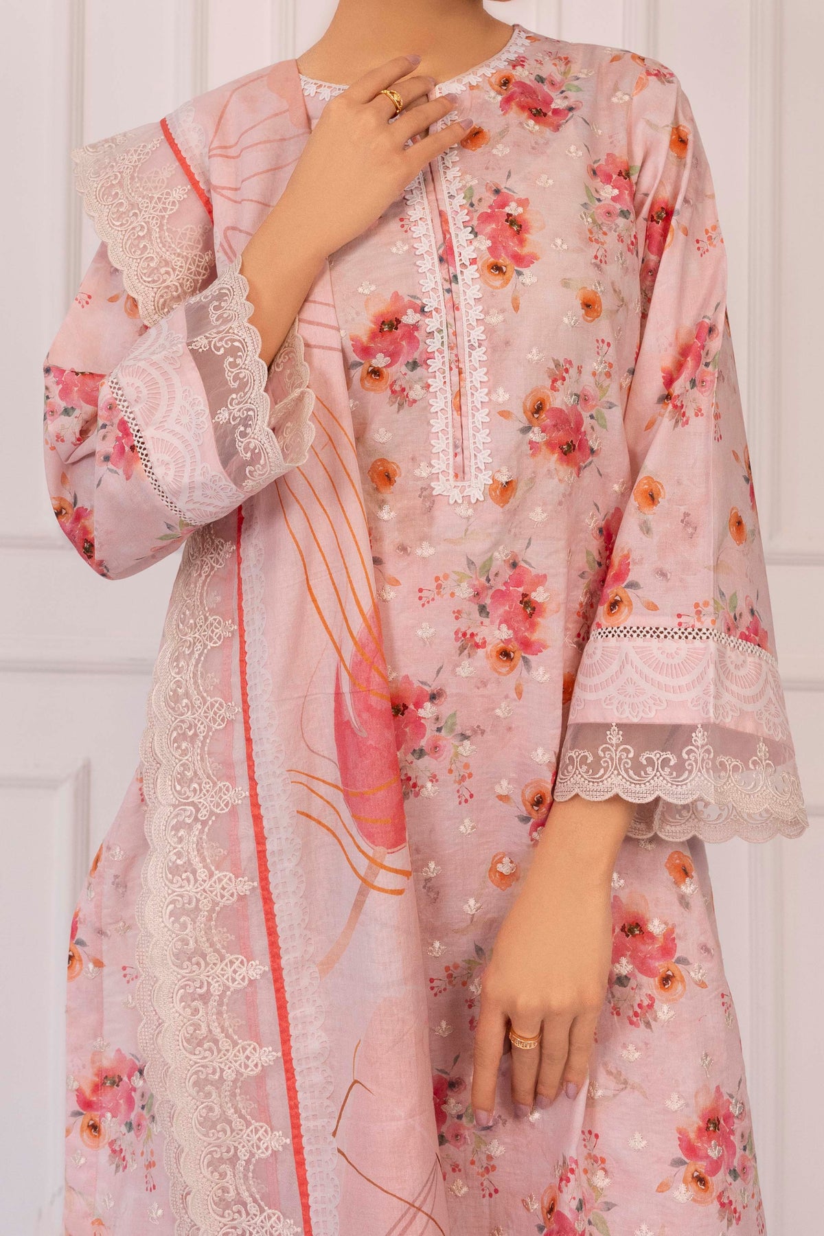NPSE3153 Printed Embroidered Lawn Suit - 3 Piece