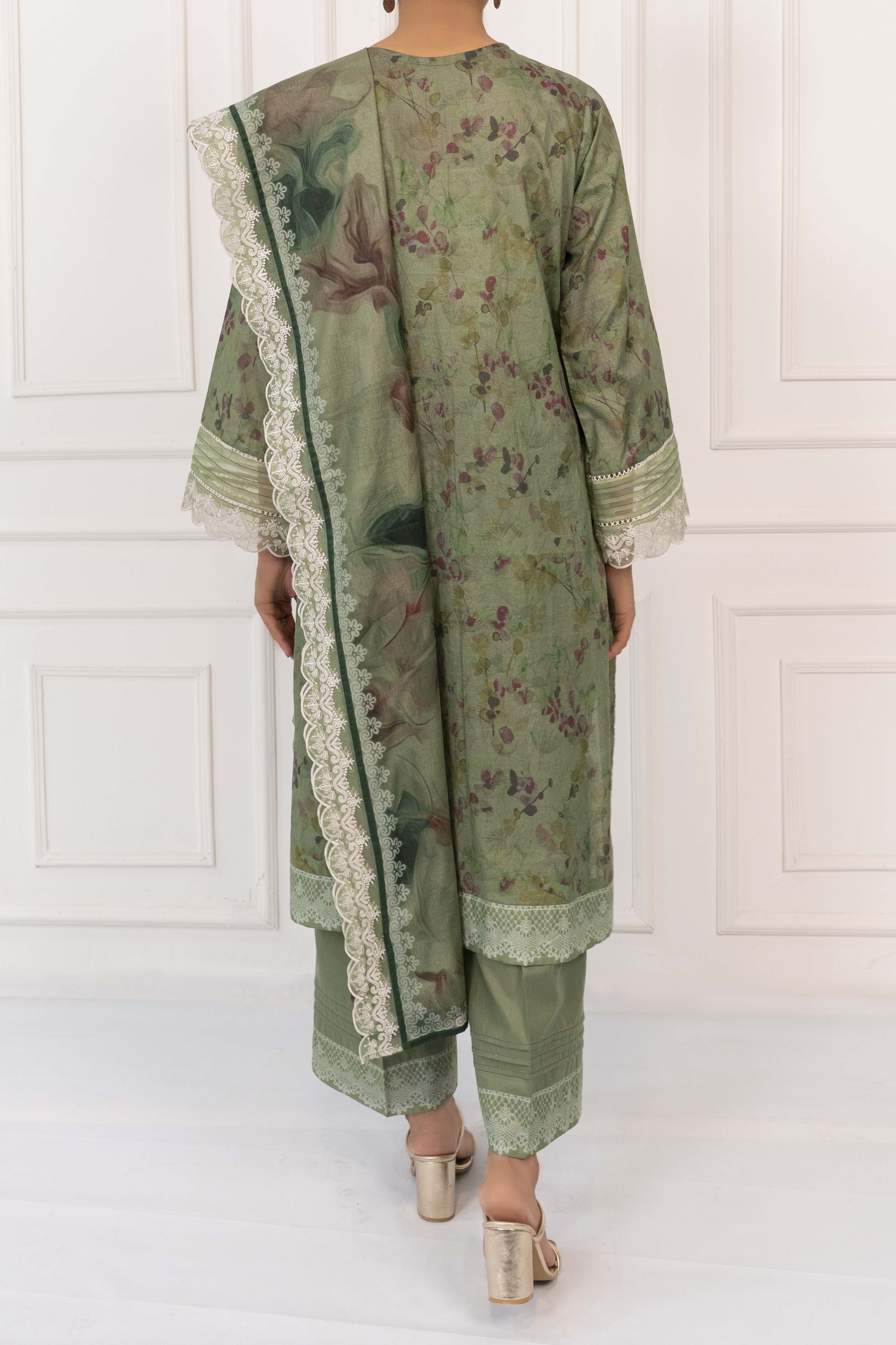 NPSE3154 Printed Embroidered Lawn Suit - 3 Piece