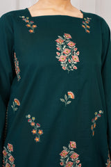 NPSE2066 Embroidered Cambric Suit - Stitched 2 Pc