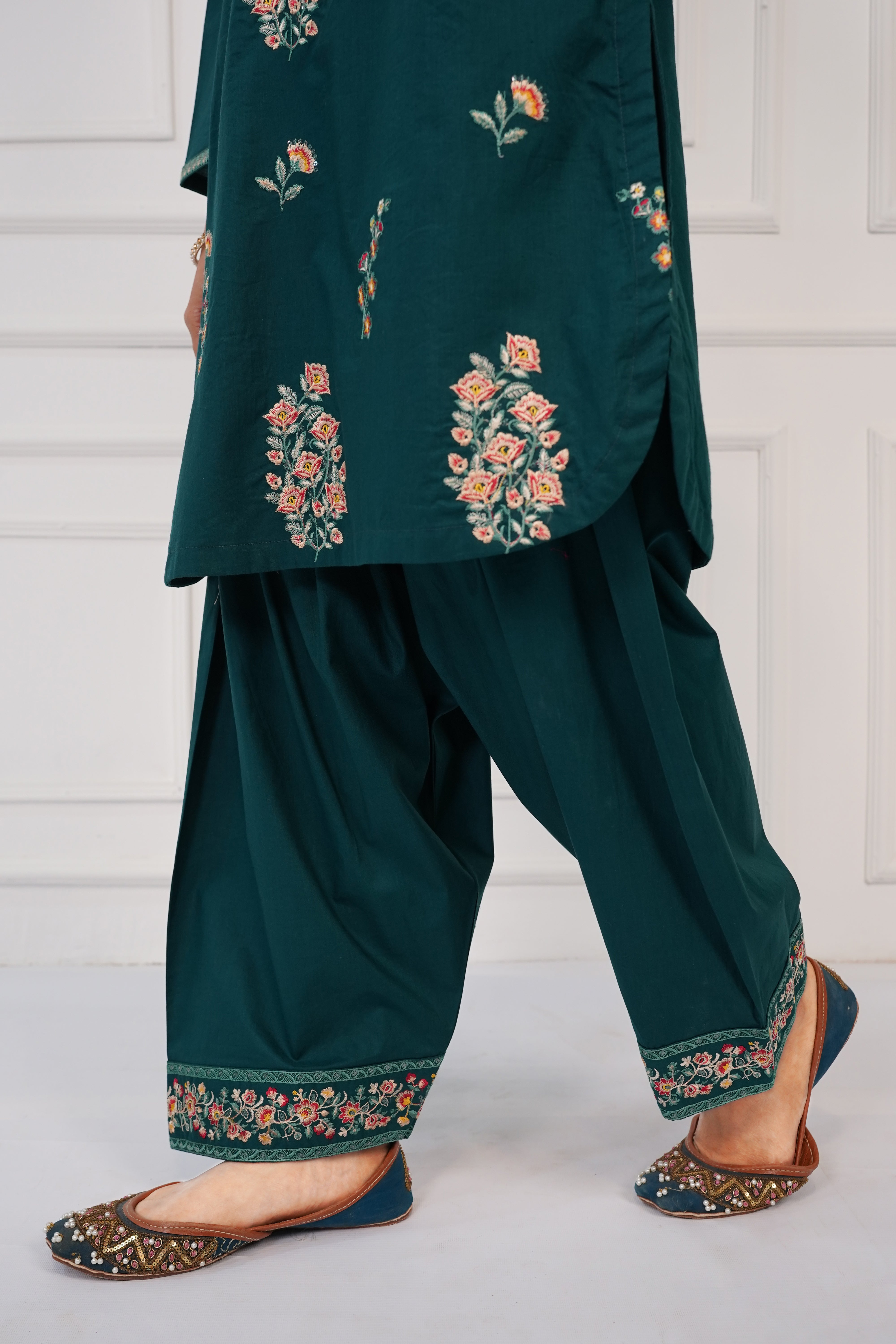NPSE2066 Embroidered Cambric Suit - Stitched 2 Pc