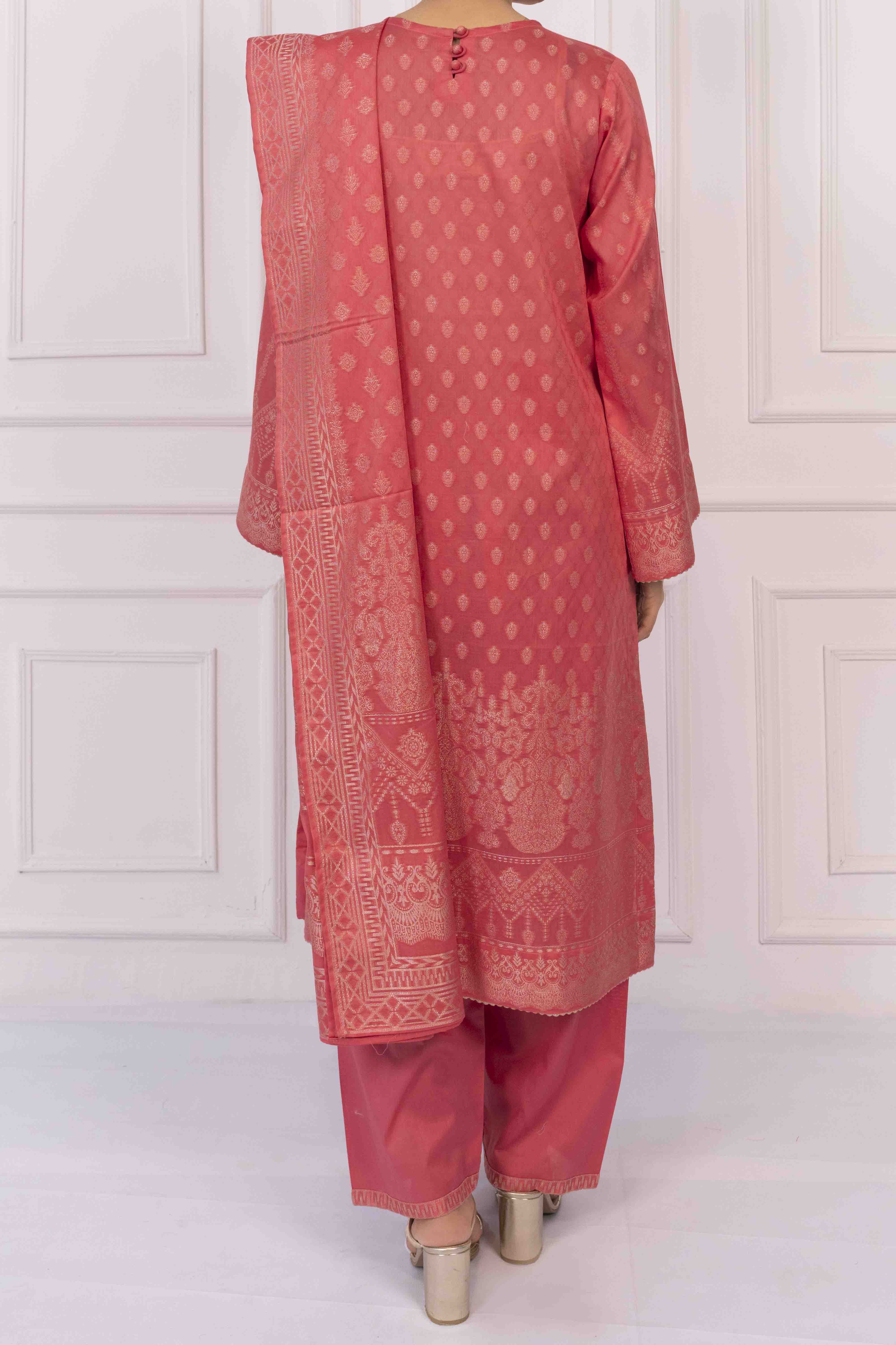 NUSJ3286 Jacquard Lawn Suit - Unstitched 3Pc