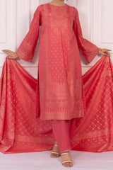 NUSJ3286 Jacquard Lawn Suit - Unstitched 3Pc