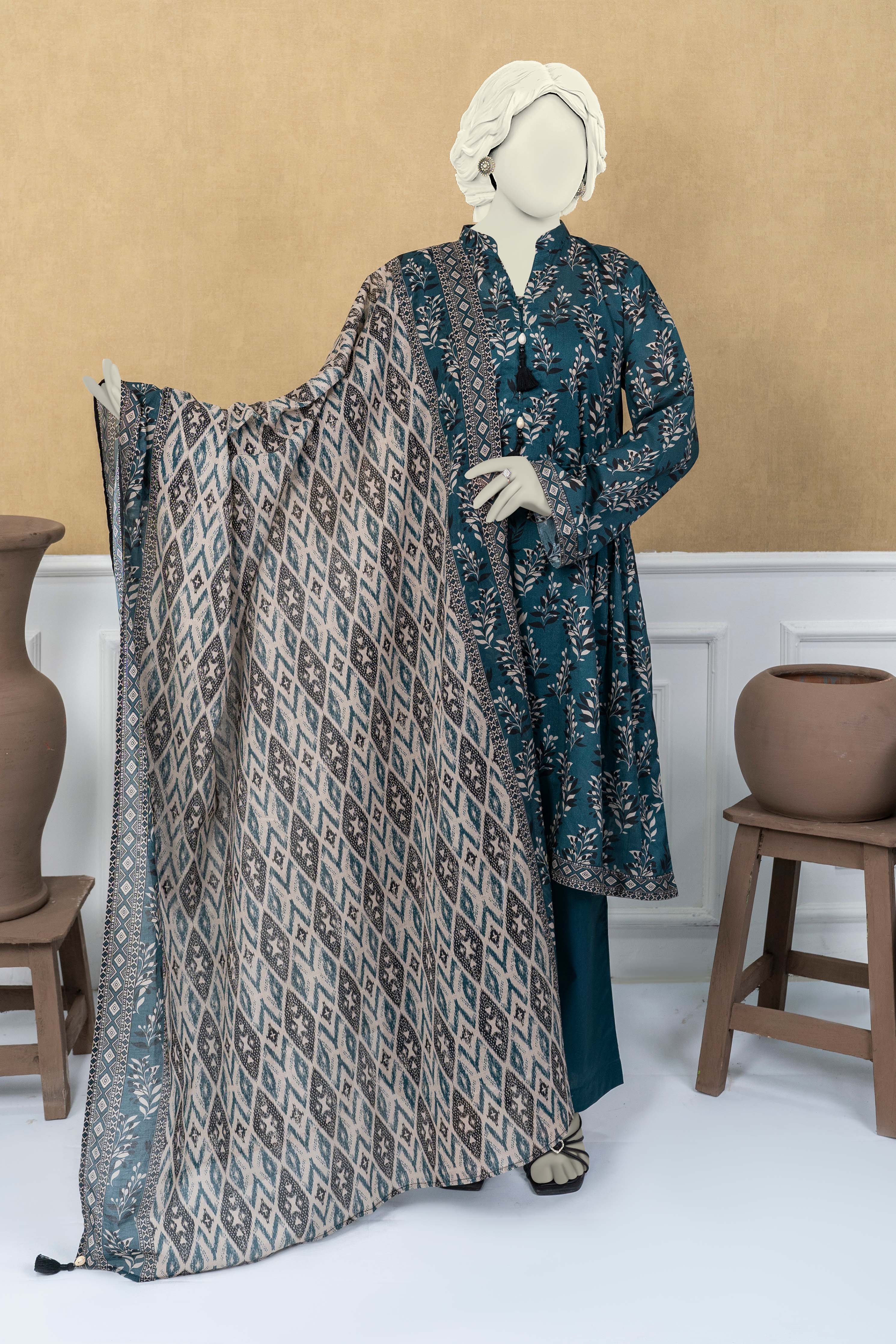 NUSL3223 Printed Lawn Suit - Unstitched 3Pc