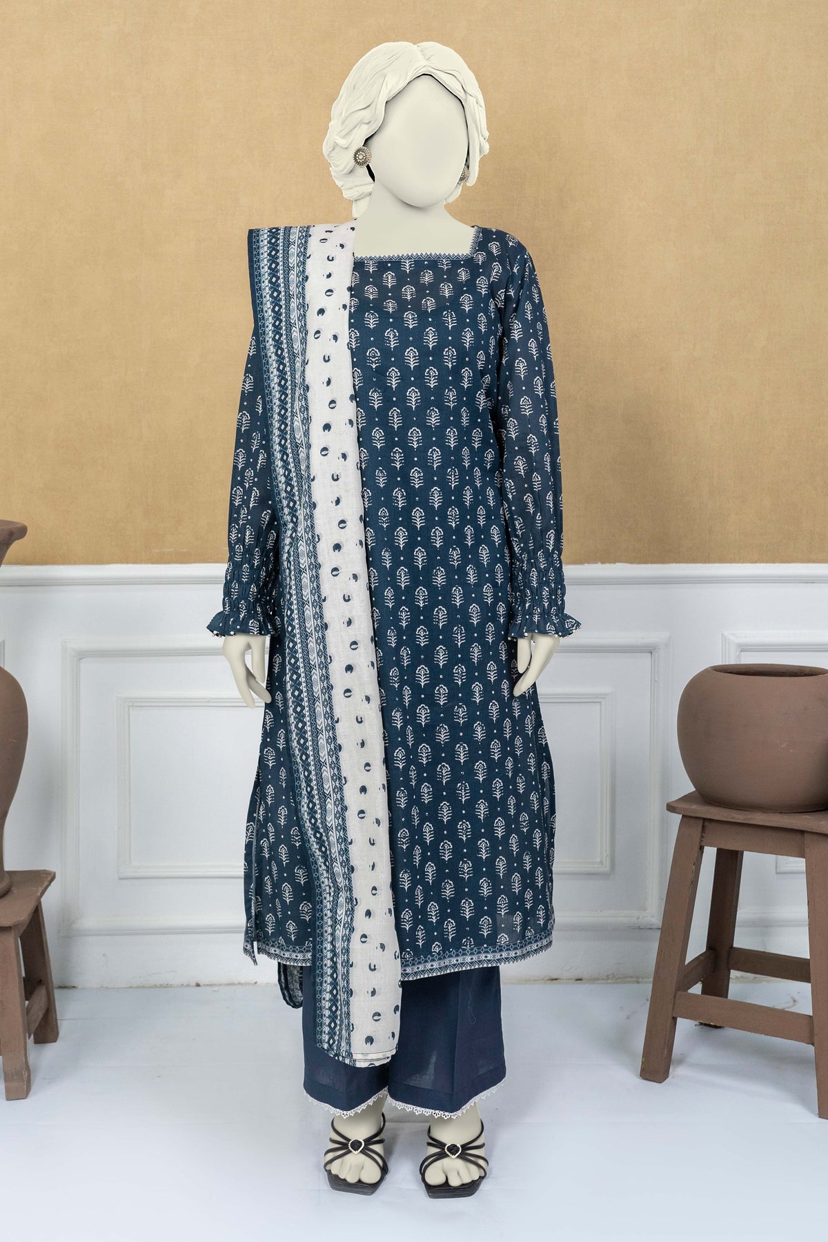 NUSL3213 Printed Lawn Suit - Unstitched 3Pc
