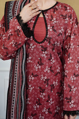 NUSL3220 Printed Lawn Suit - Unstitched 3Pc