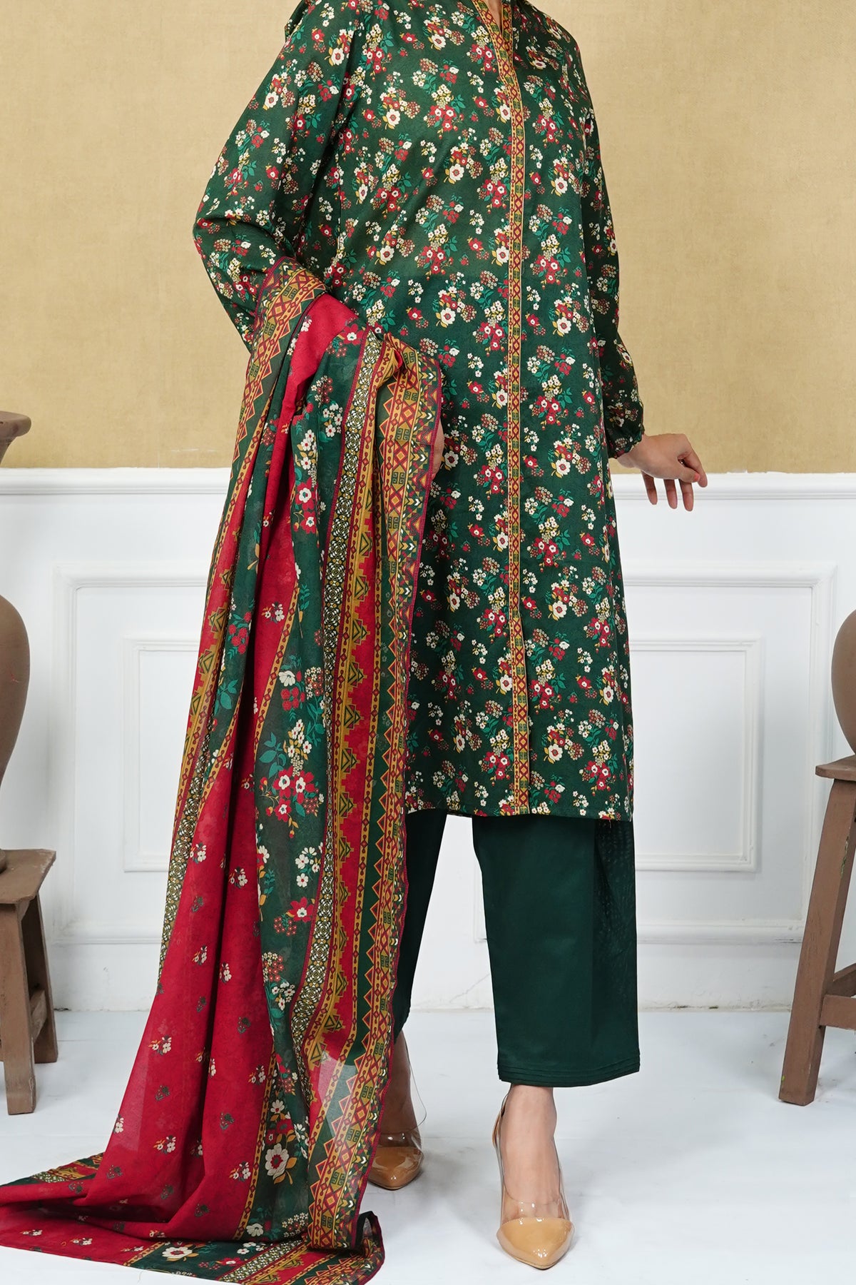 NUSL3217 Printed Lawn Suit - Unstitched 3Pc