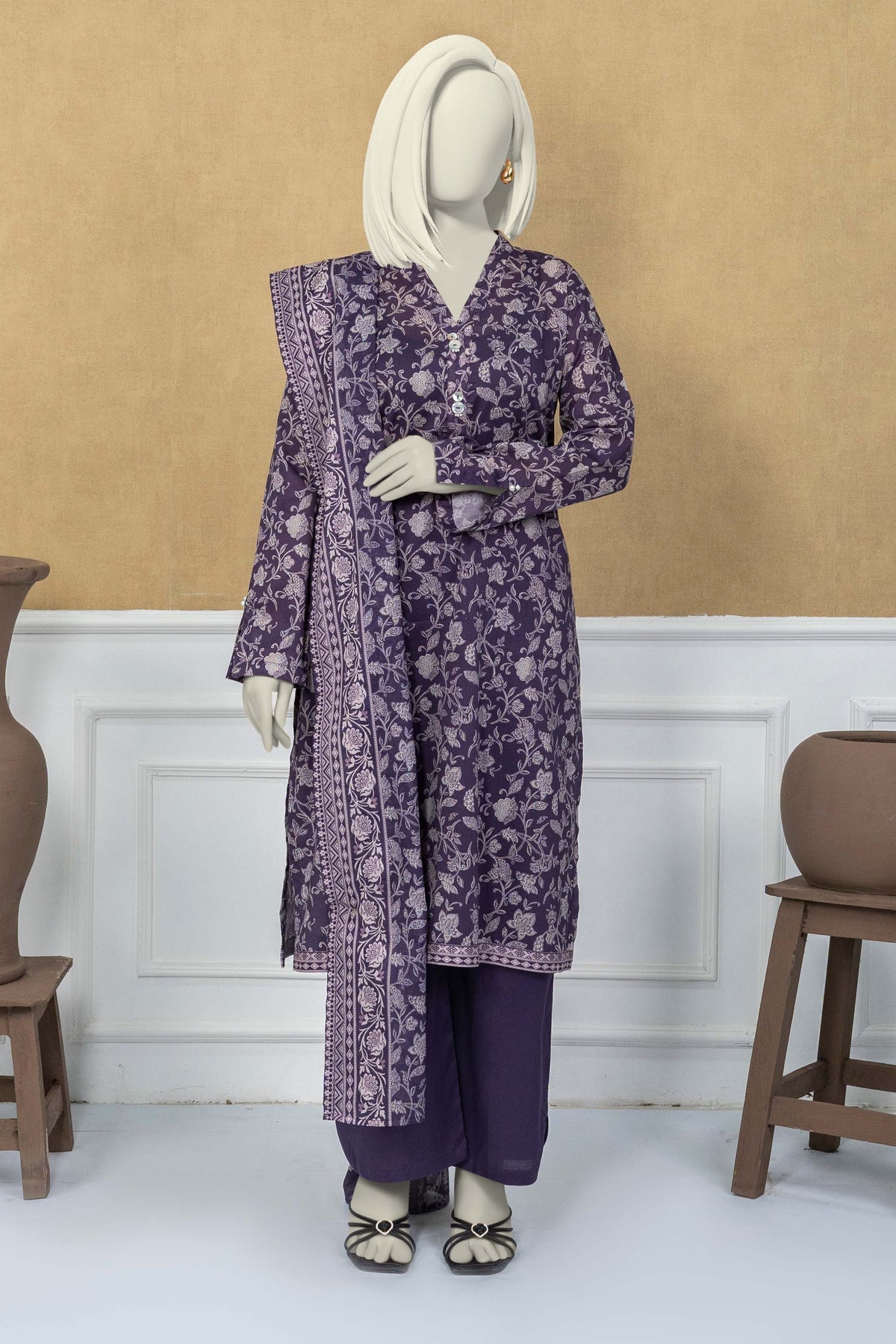 NUSL3219 Printed Lawn Suit - Unstitched 3Pc