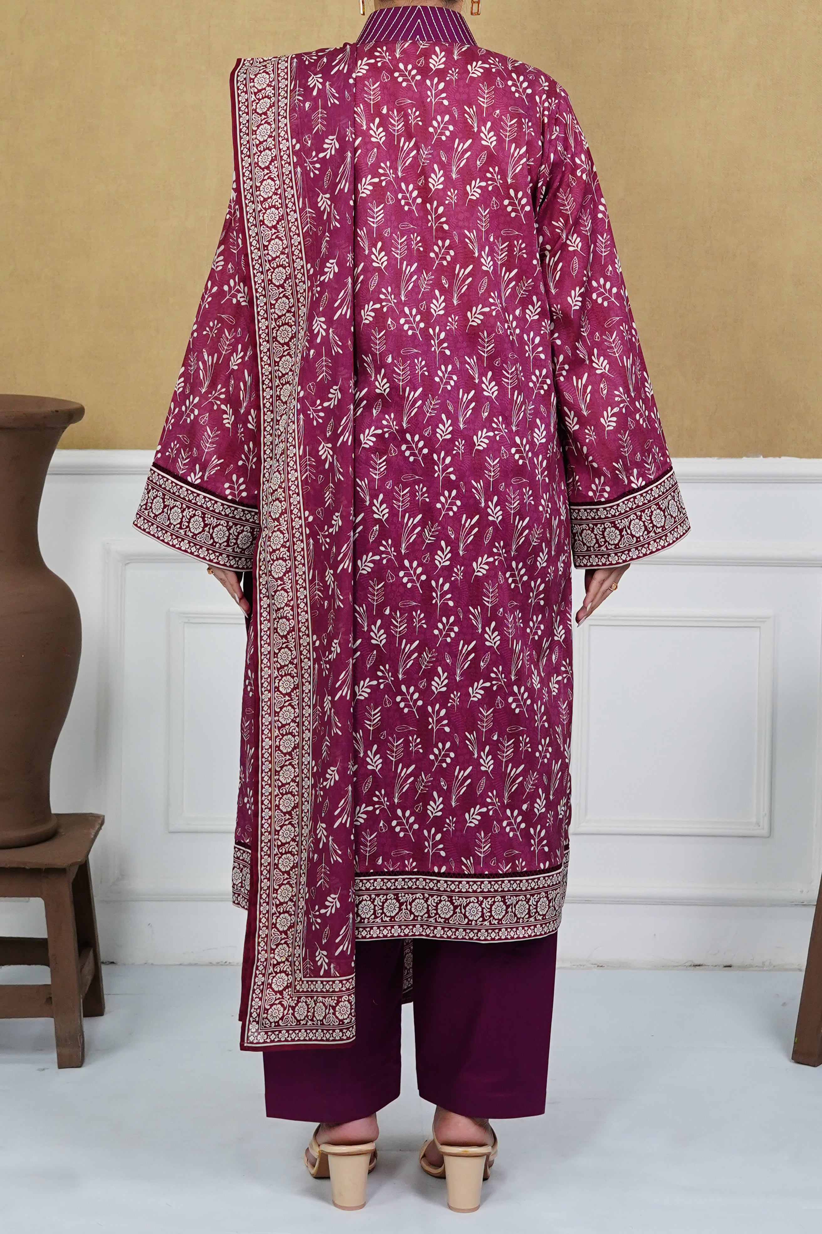 NUSL3214 Printed Lawn Suit - Unstitched 3Pc